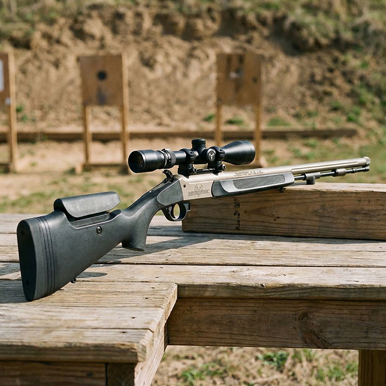 Traditions Nitrofire Pro .50 Cal Break Action 26" Tungsten Cerakote/Black Scoped Adjustable Rifle - view number 2