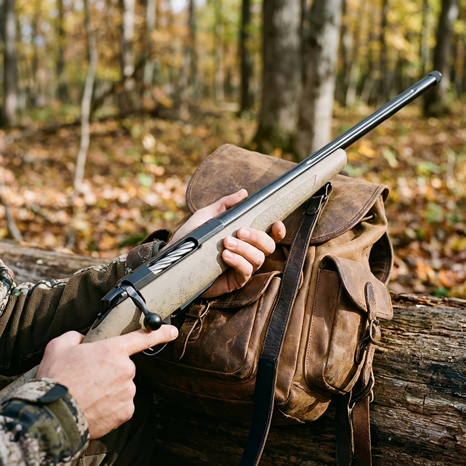 Tikka T3x Lite 7mm Rem Mag Bolt-Action 24.30" Tan/Black Threaded Rifle - view number 3