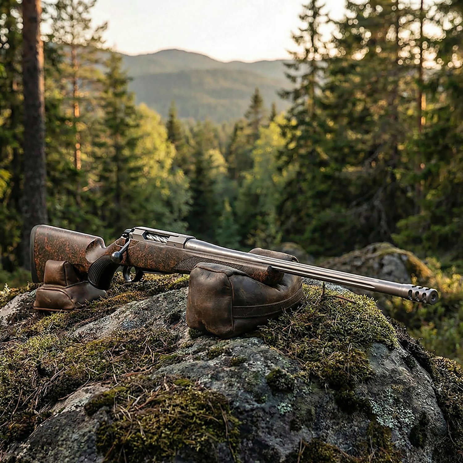 Tikka T3x Lite 7mm Rem Bolt-Action 24.30" Orange Webbed Black Threaded Rifle - view number 2