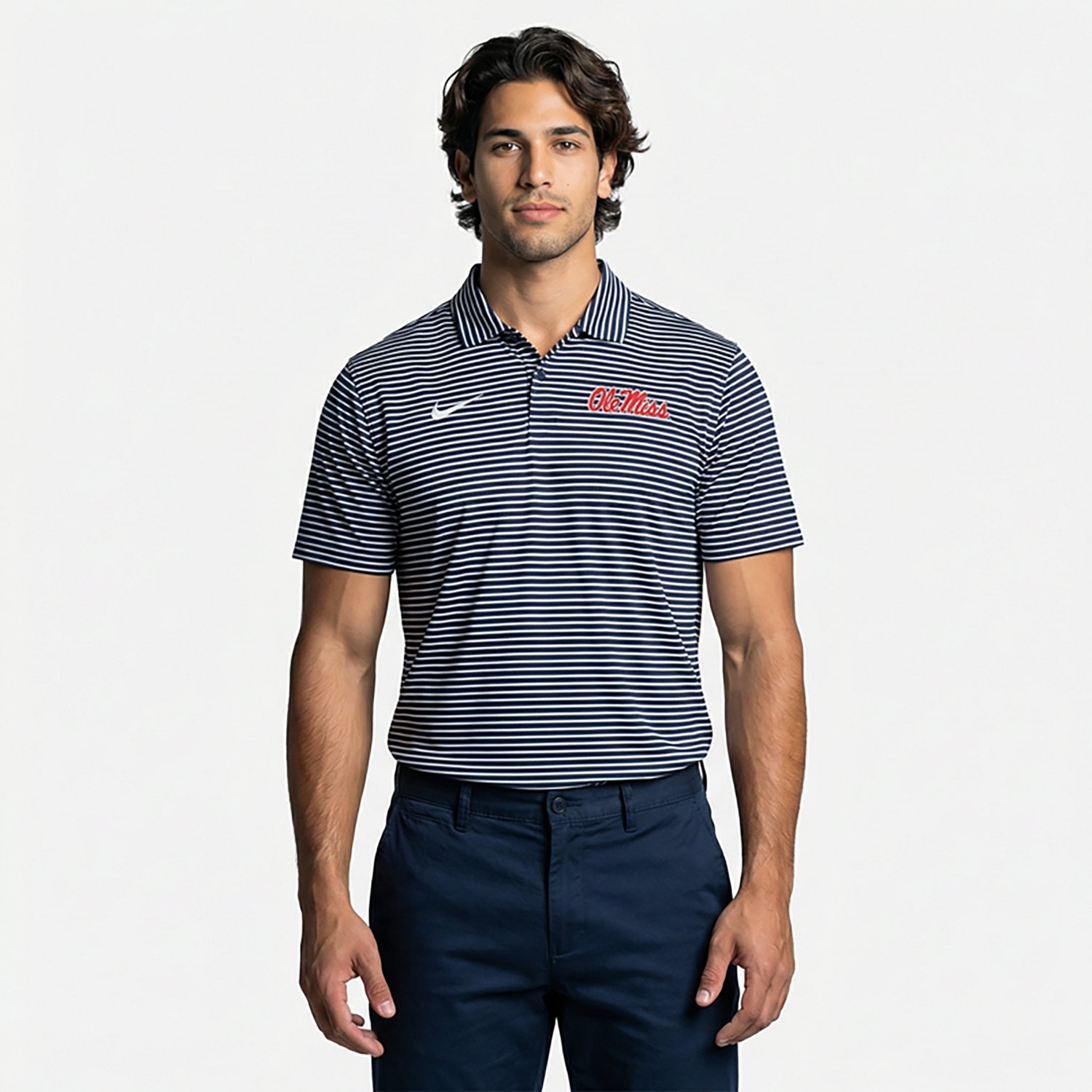 Nike Men's University of Mississippi Dri-FIT Stripe Tour Polo Shirt - view number 2
