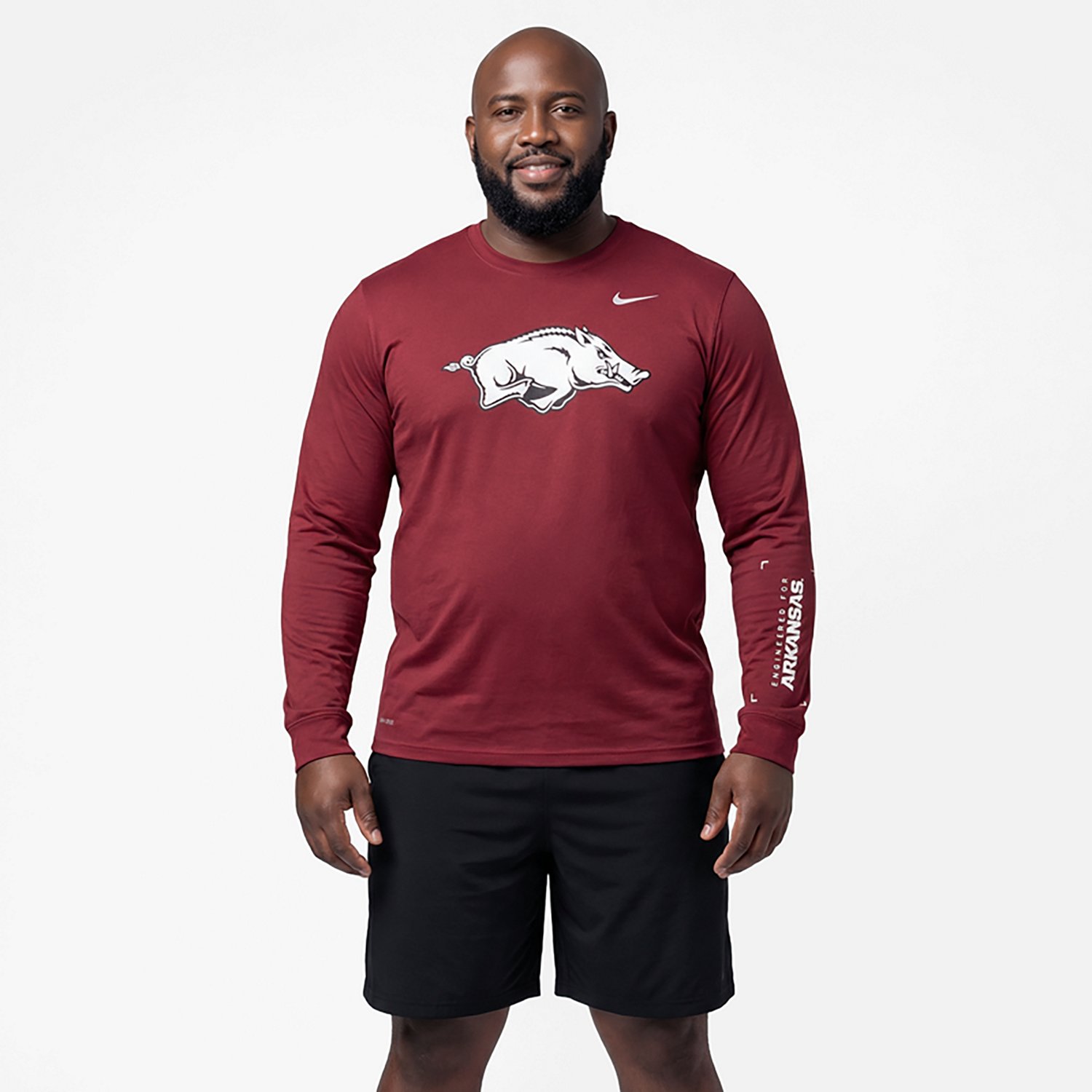Nike Men's University of Arkansas Mascot Legend Practice Long Sleeve Graphic T-shirt - view number 2