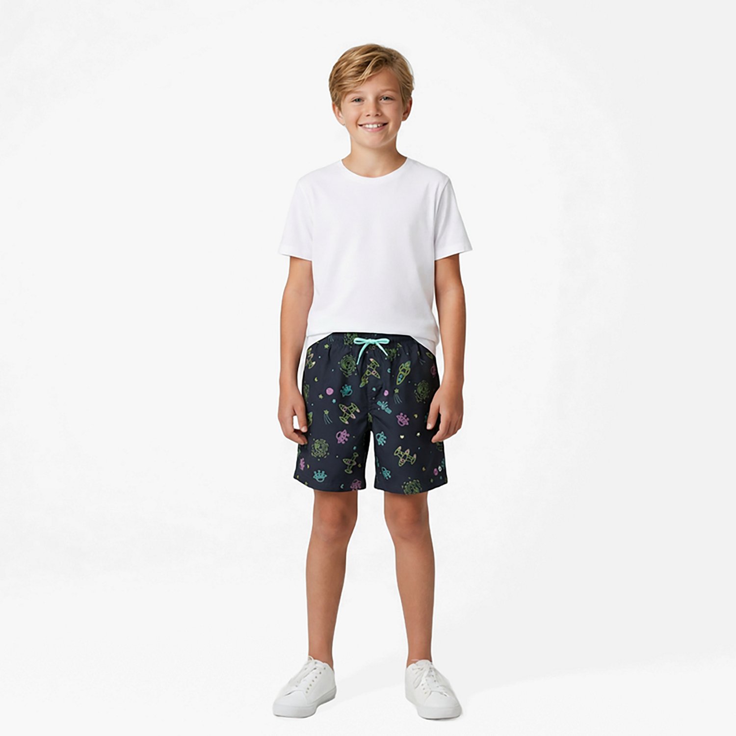 O'Rageous Boys' Space Printed Volley Lined Swim Shorts