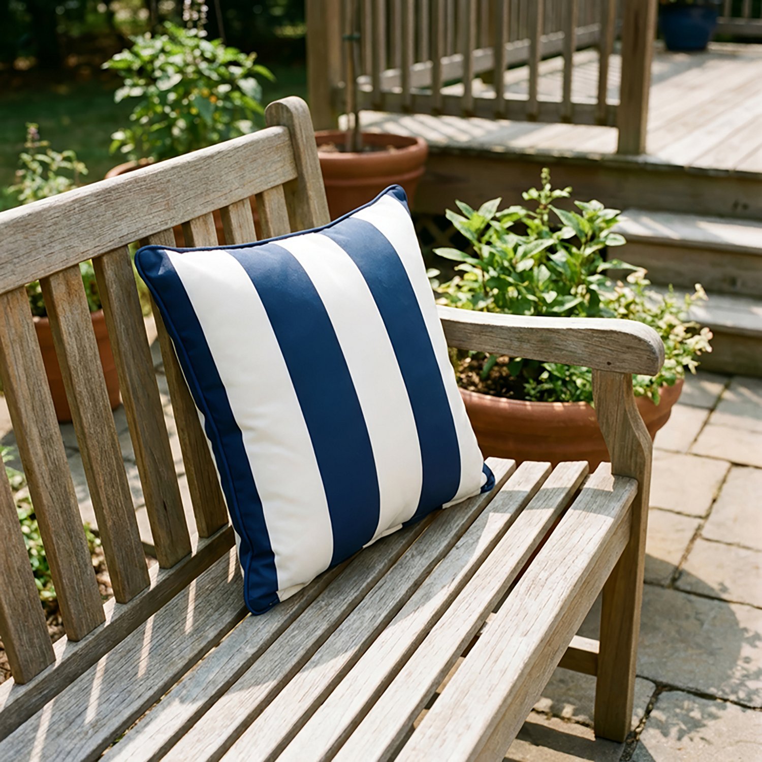 Mosaic 18 in Striped Patio Pillow - view number 2