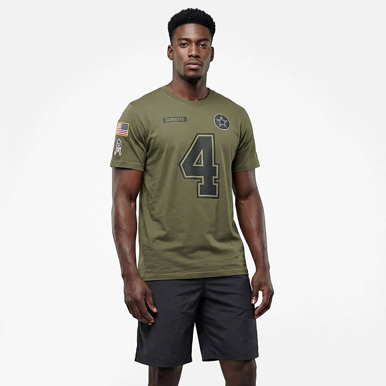 Nike Men's Dallas Cowboys Dak Prescott Salute To Service Player Name & Number Short Sleeve T-shirt - view number 2