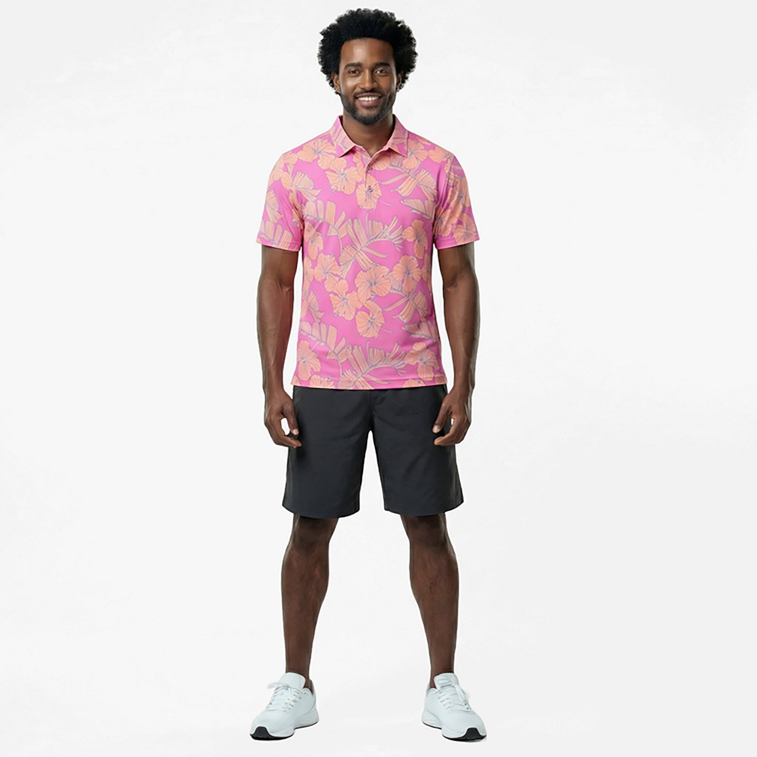 Chubbies Men's The Flamingo Flora Performance Polo Shirt