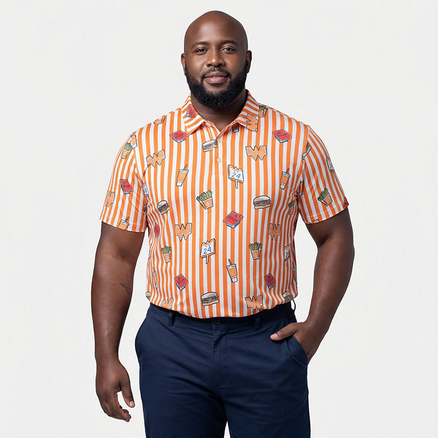 Chubbies Men's The Whataburger Comic Stripe Performance Polo Shirt - view number 2