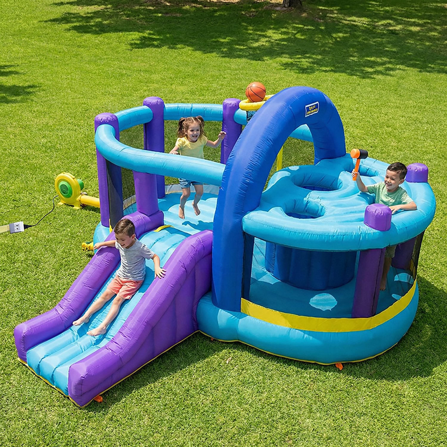 Sportspower Whack-A-Play Bounce House and Basketball Hoop