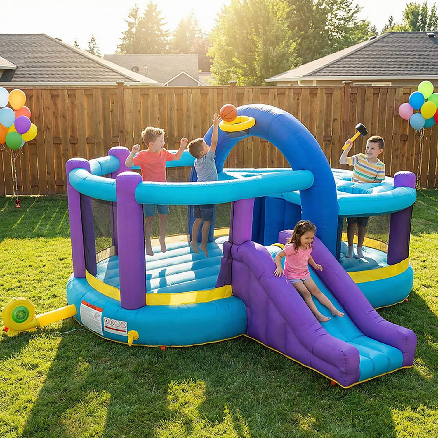 Sportspower Whack-A-Play Bounce House and Basketball Hoop