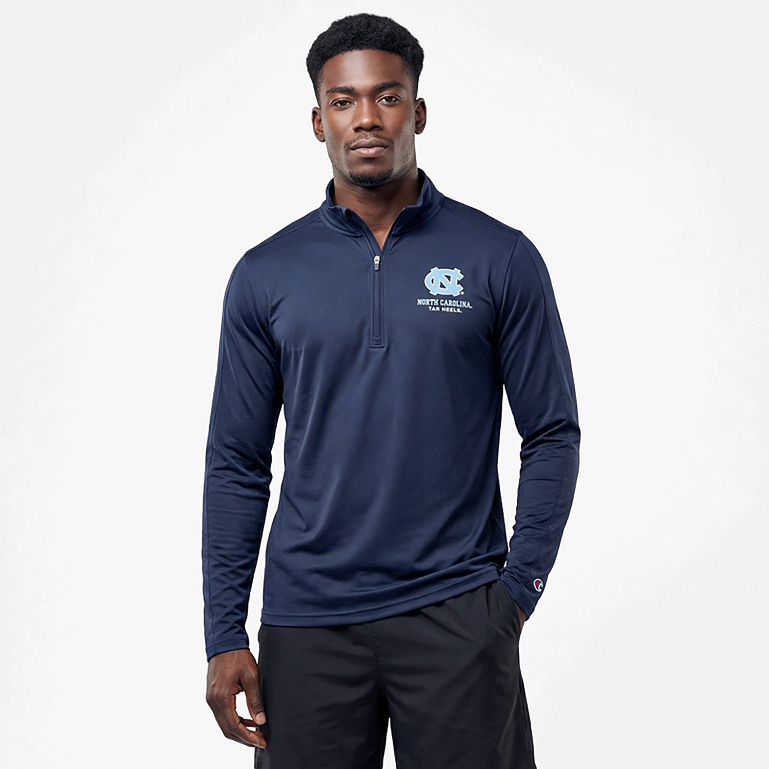 Champion Men's North Carolina Tar Heels Soft Touch 1/4 Zip Sweatshirt - view number 2