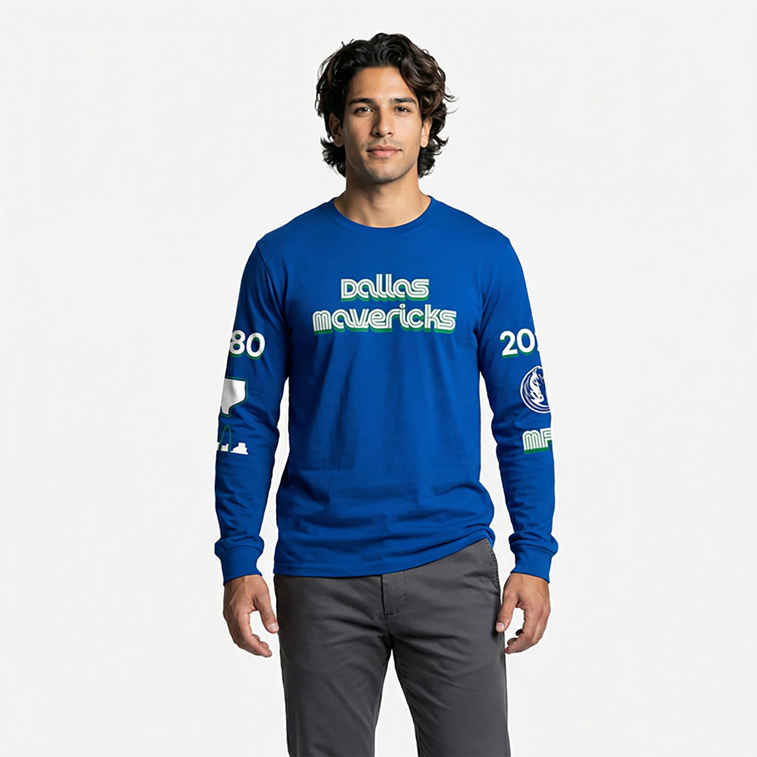 Mitchell & Ness Men's Dallas Mavericks Sleeve Hit Long Sleeve Graphic T-shirt - view number 2