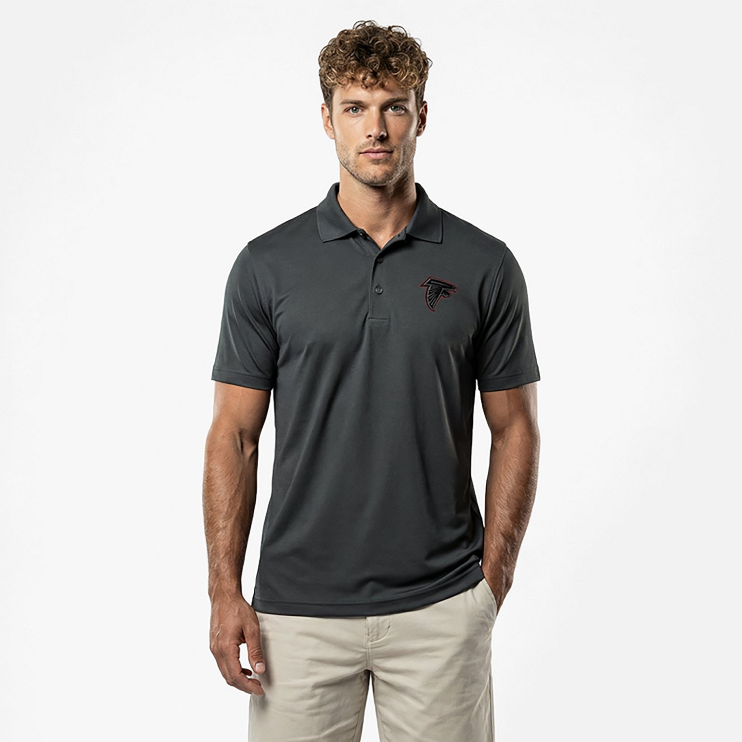 Antigua Men's Falcons Night Vision Legacy Pique Polo Shirt - view number 2