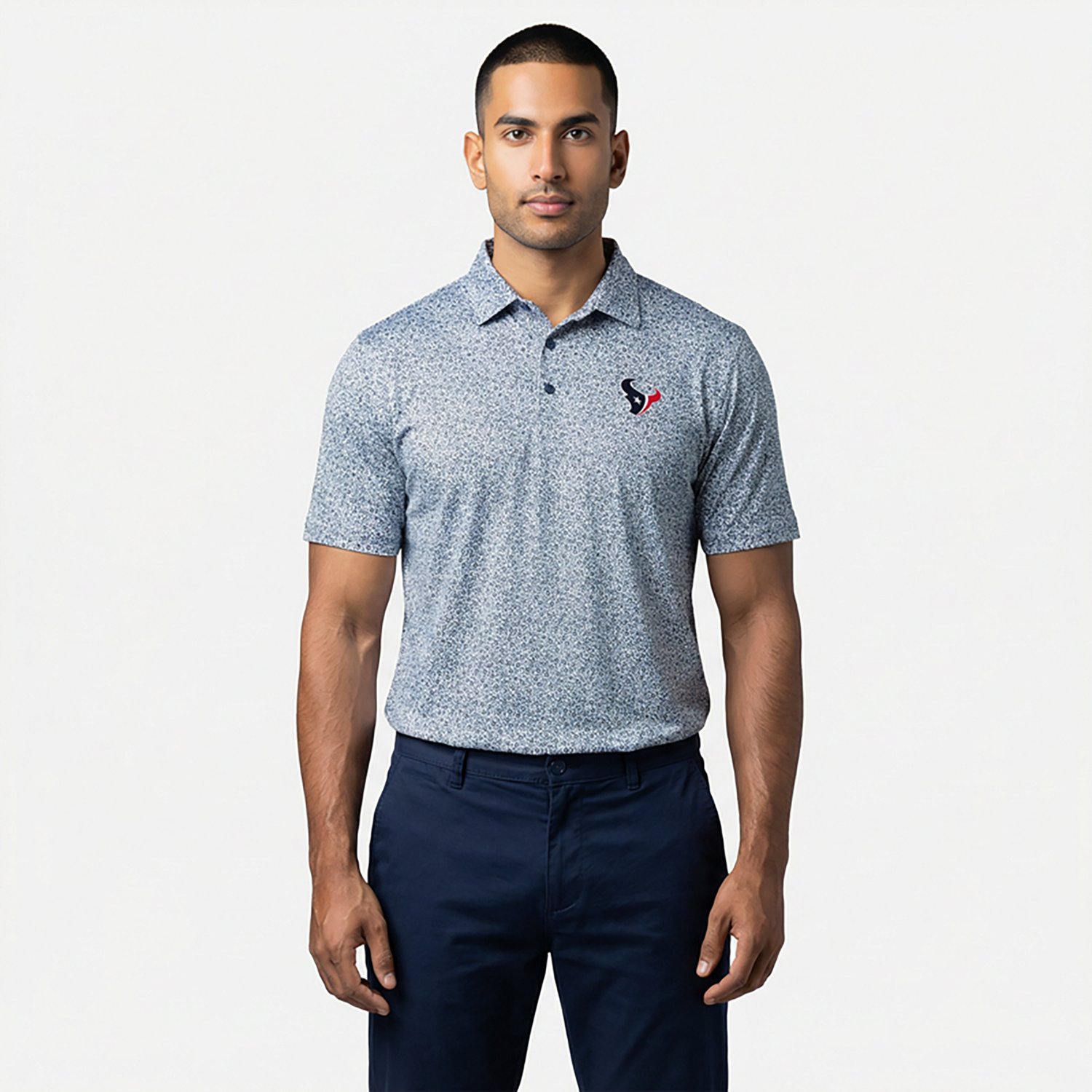 Antigua Men's Texans Field Ditsy Polo Shirt - view number 2