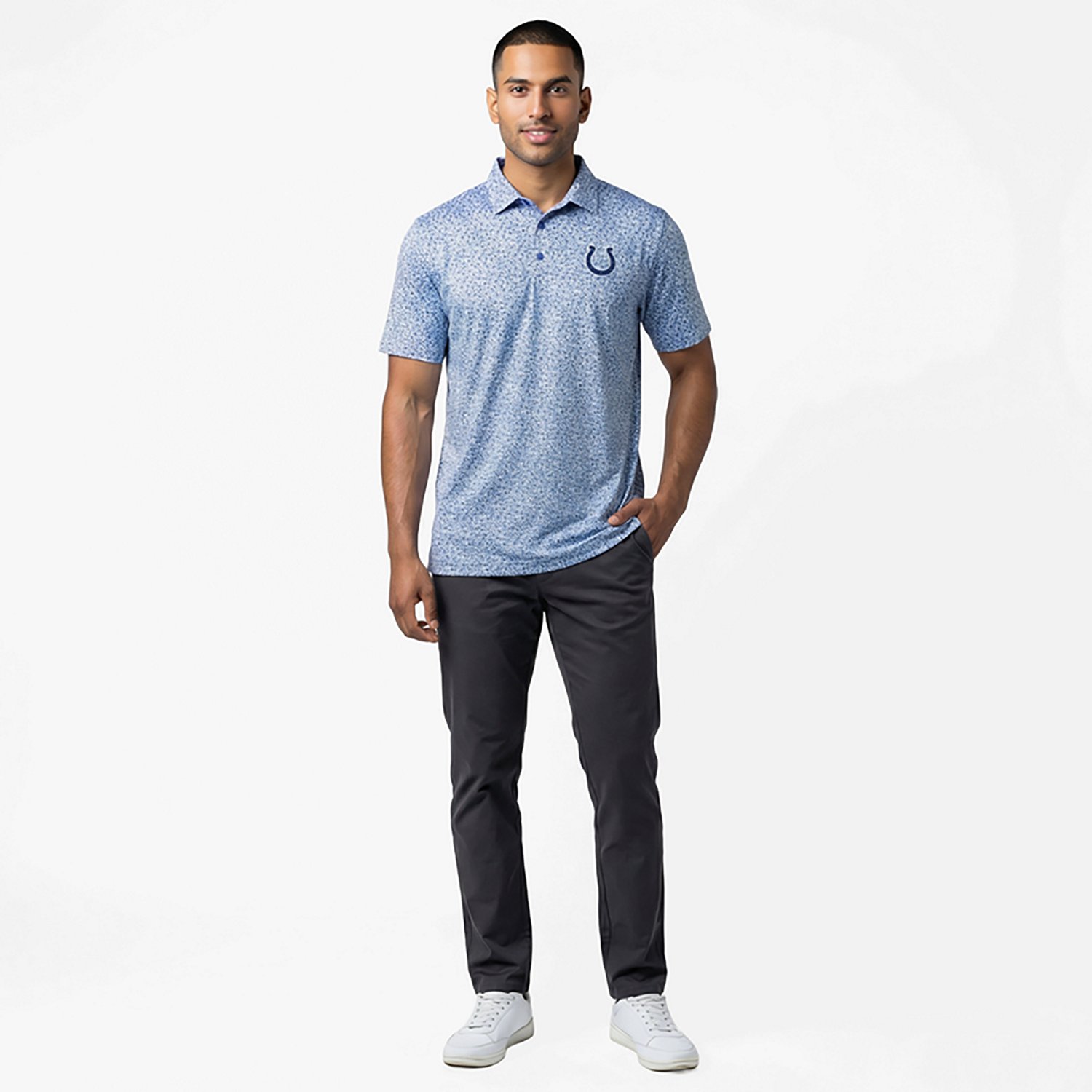 Antigua Men's Colts Field Ditsy Polo Shirt - view number 2