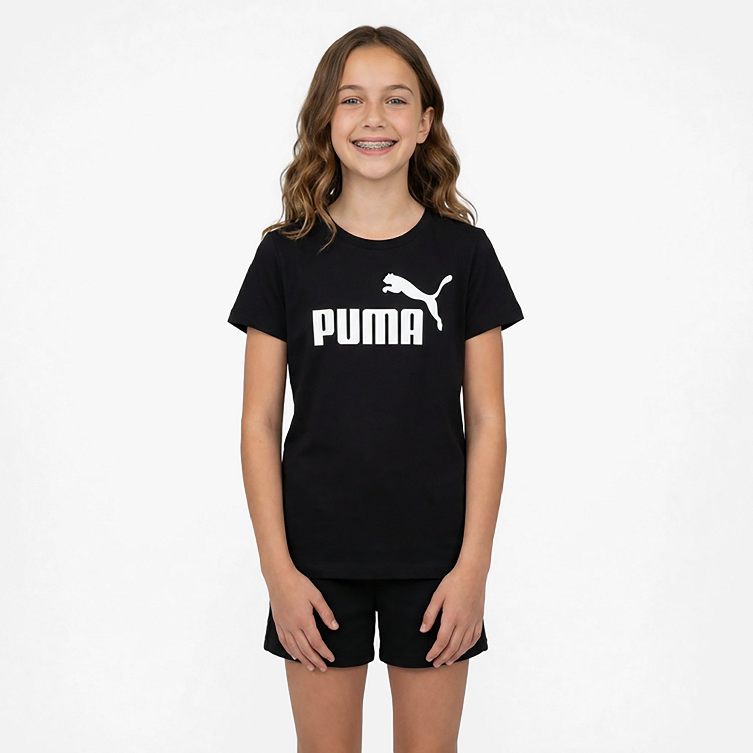 PUMA Girls’ Foundations No.1 Logo T-shirt - view number 2