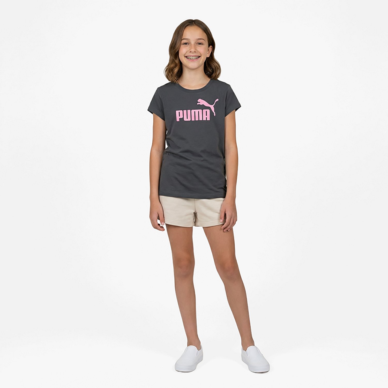 PUMA Girls’ Foundations No.1 Logo T-shirt