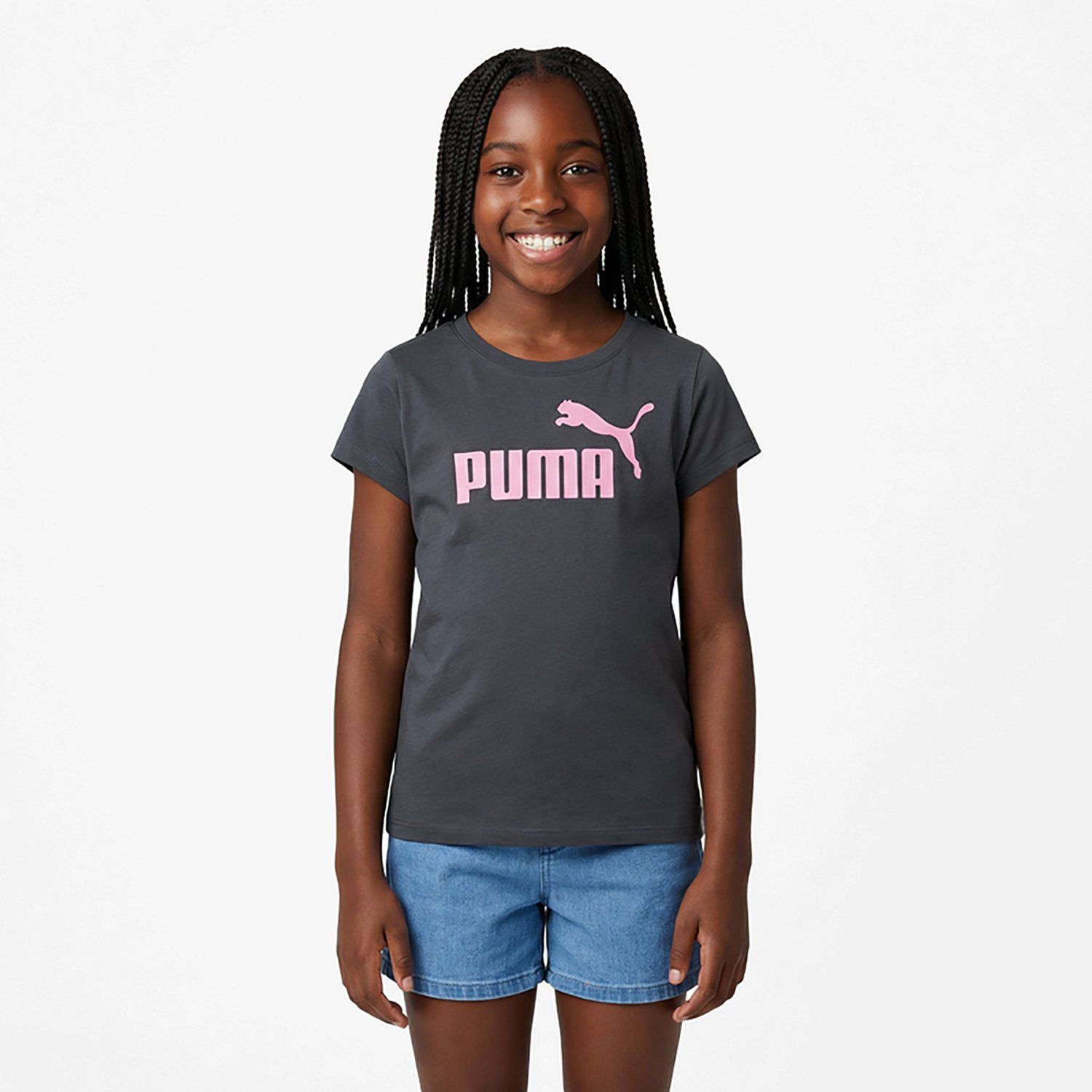 PUMA Girls’ Foundations No.1 Logo T-shirt - view number 2