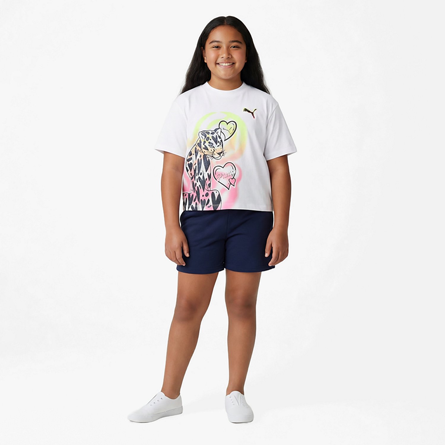 PUMA Girls’ 4-6X Airbrushed Cotton Jersey Fashion T-shirt