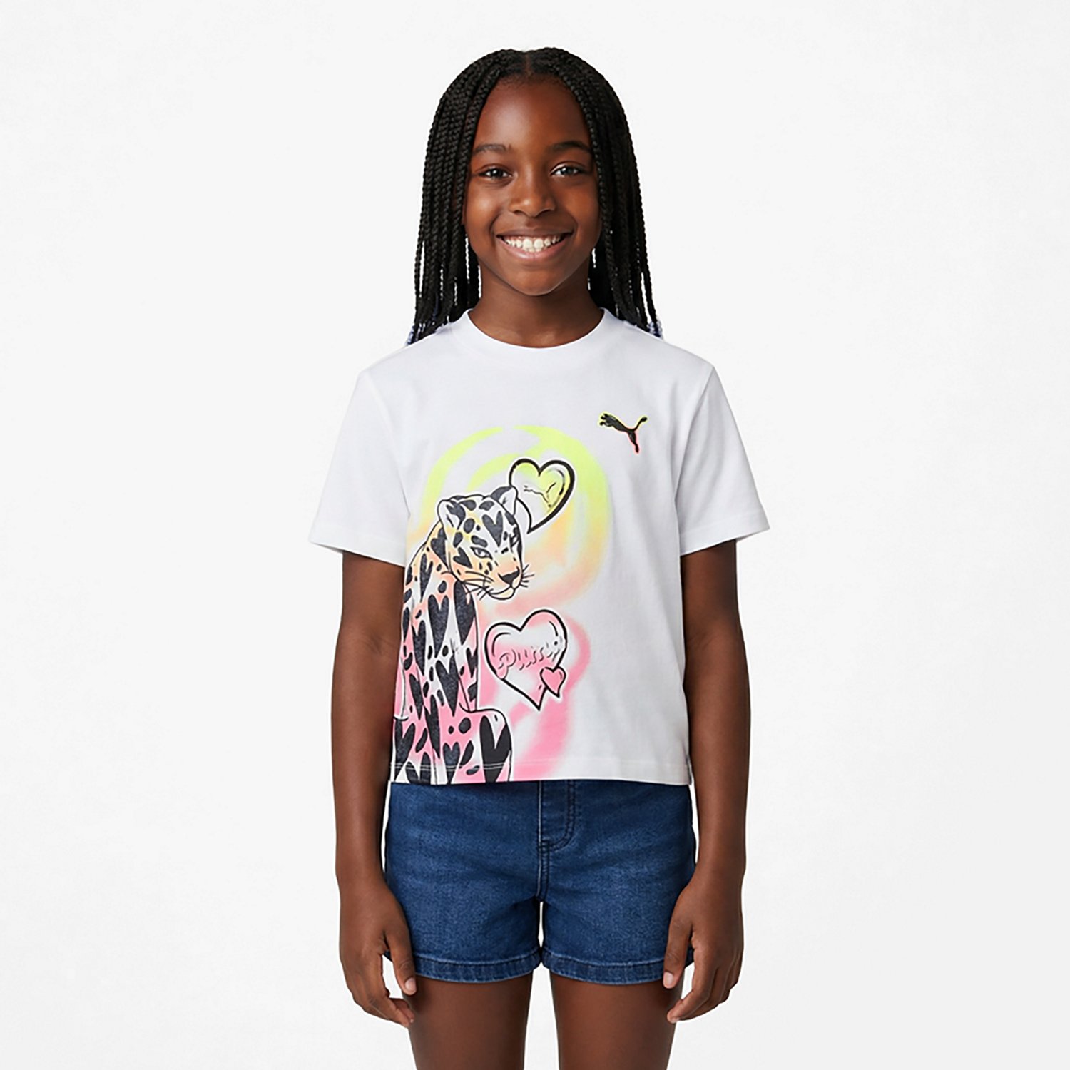 PUMA Girls’ 4-6X Airbrushed Cotton Jersey Fashion T-shirt - view number 2