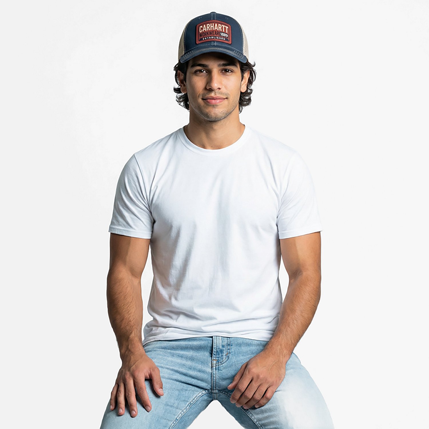 Carhartt Men's Canvas Mesh-Back Workwear Patch Cap - view number 2