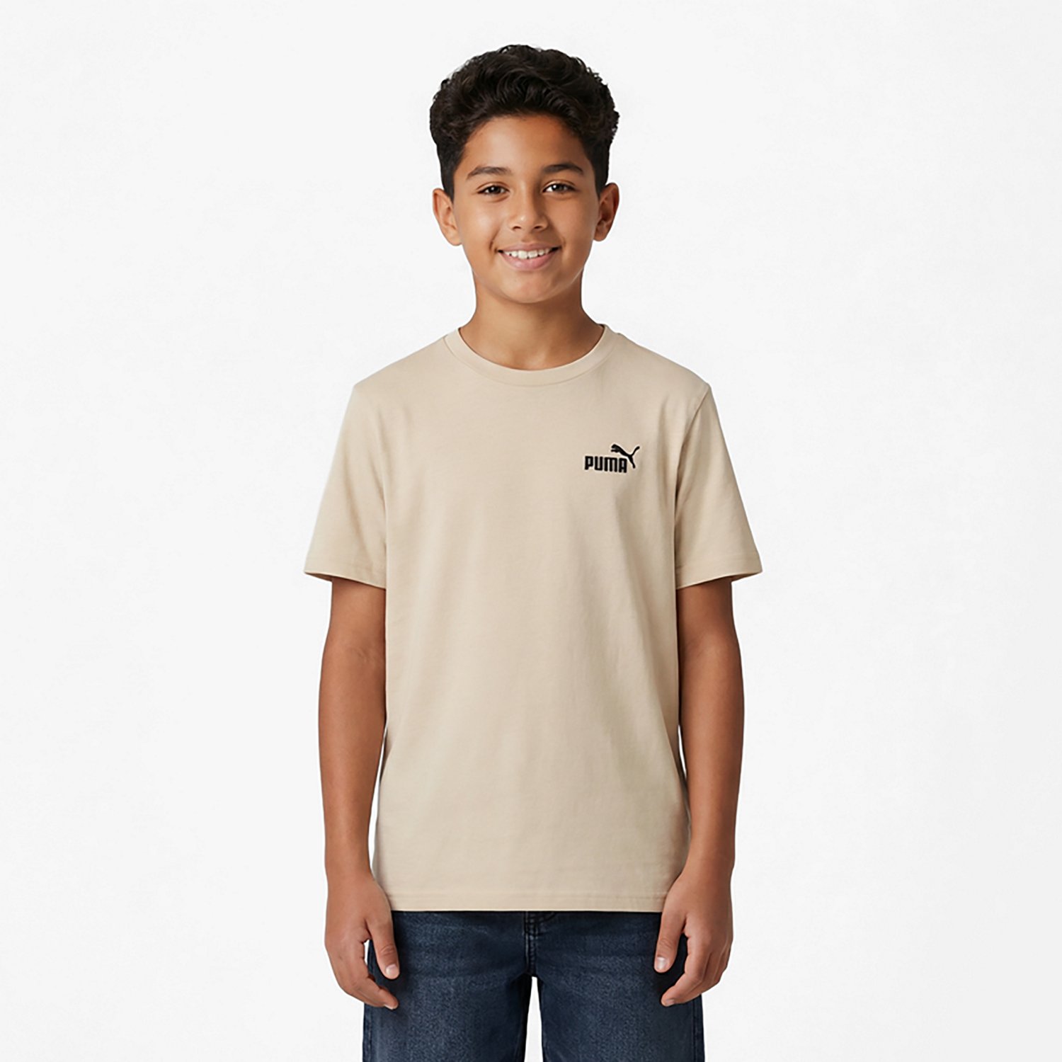 PUMA Boys’ PS Essentials Basics No 1 Logo T-shirt - view number 2