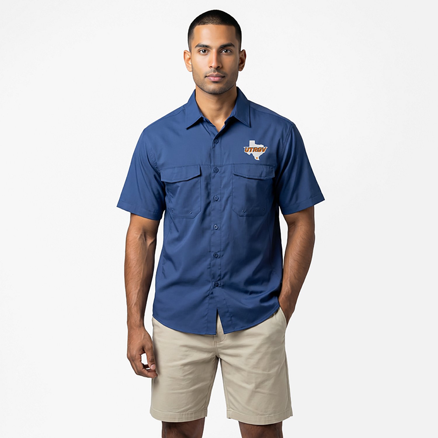 Antigua Men's University of Texas Rio Grande Valley Vaqueros Game Day Fishing Shirt - view number 2