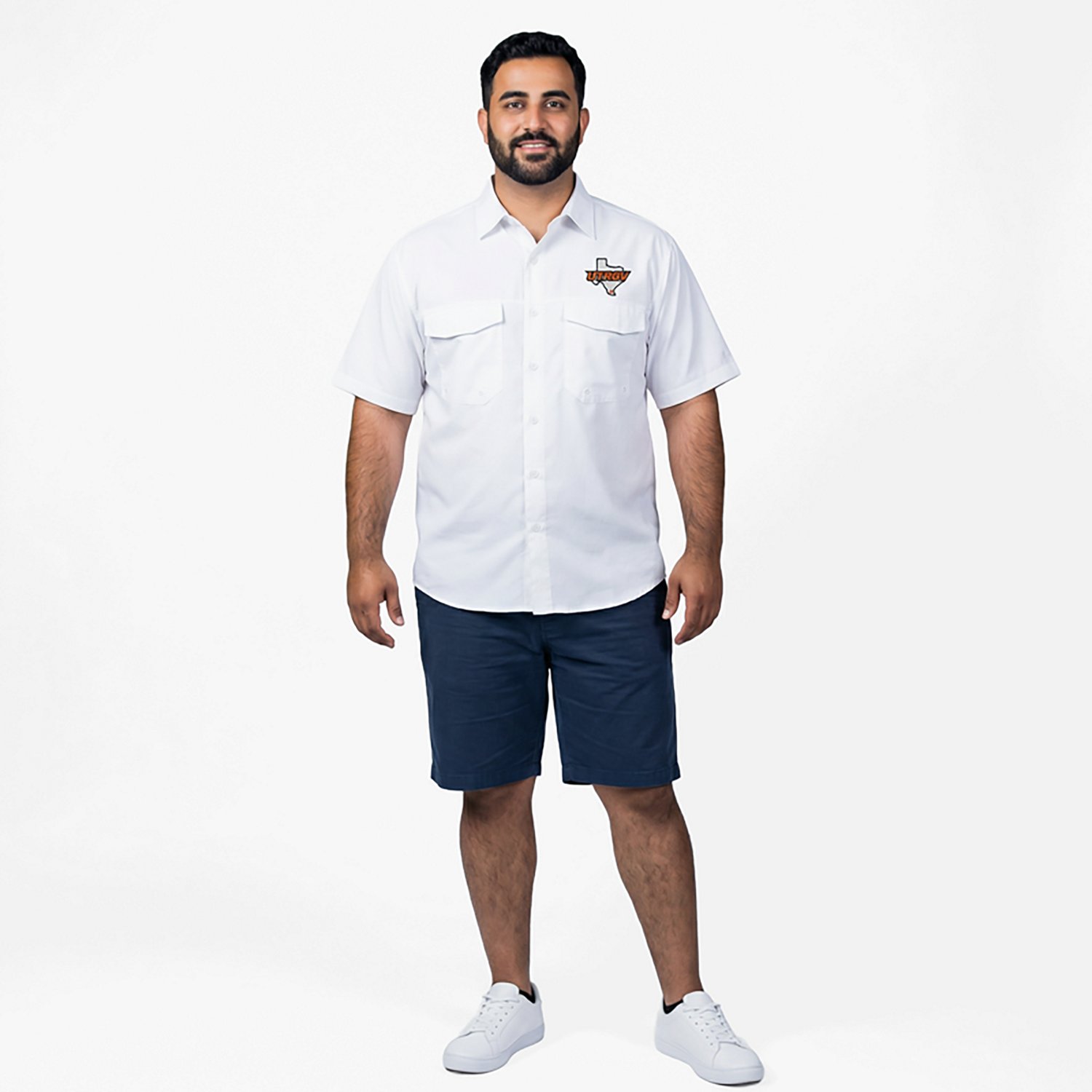 Antigua Men's University of Texas Rio Grande Valley Vaqueros Game Day Fishing Shirt