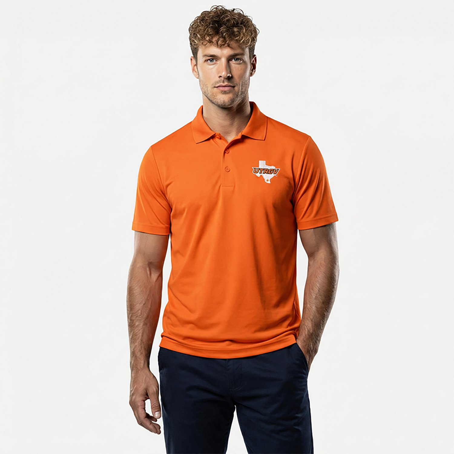 Antigua Men's University of Texas Rio Grande Valley Vaqueros Legacy Pique Polo Shirt - view number 2