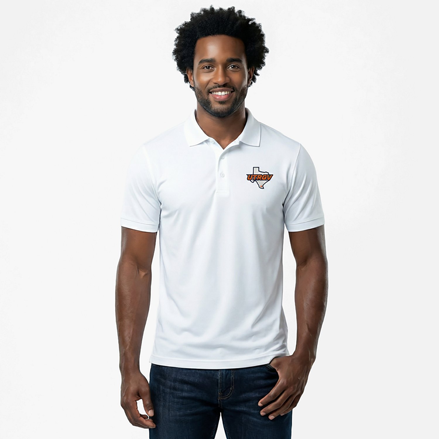 Antigua Men's University of Texas Rio Grande Valley Vaqueros Legacy Pique Polo Shirt - view number 2