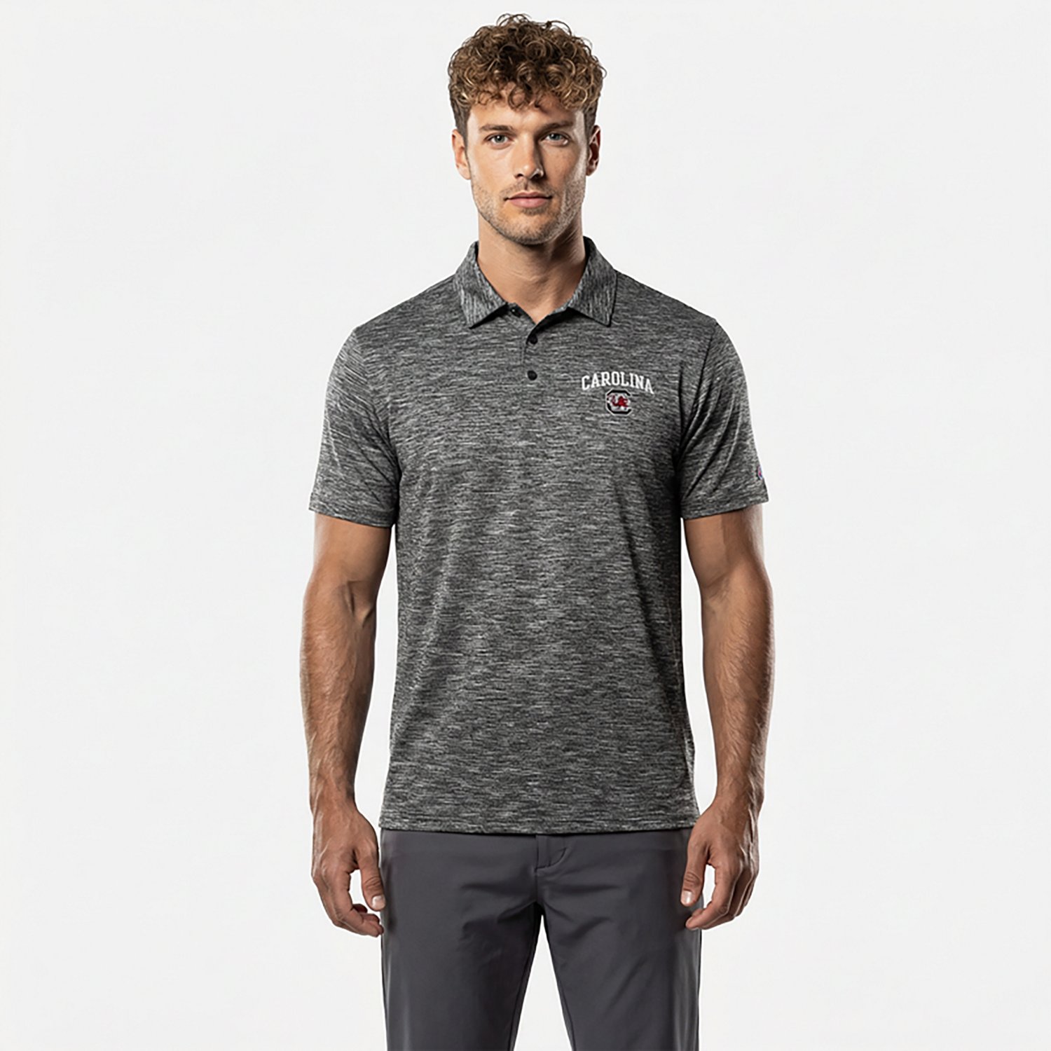 Champion Men's South Carolina Gamecocks Micro Mesh Sport Polo Shirt - view number 2