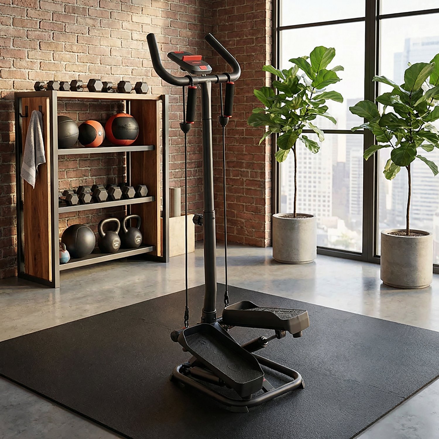 Sunny Health & Fitness Premier Smart Exercise Stepper with Handlebars and Resistance Bands - view number 7