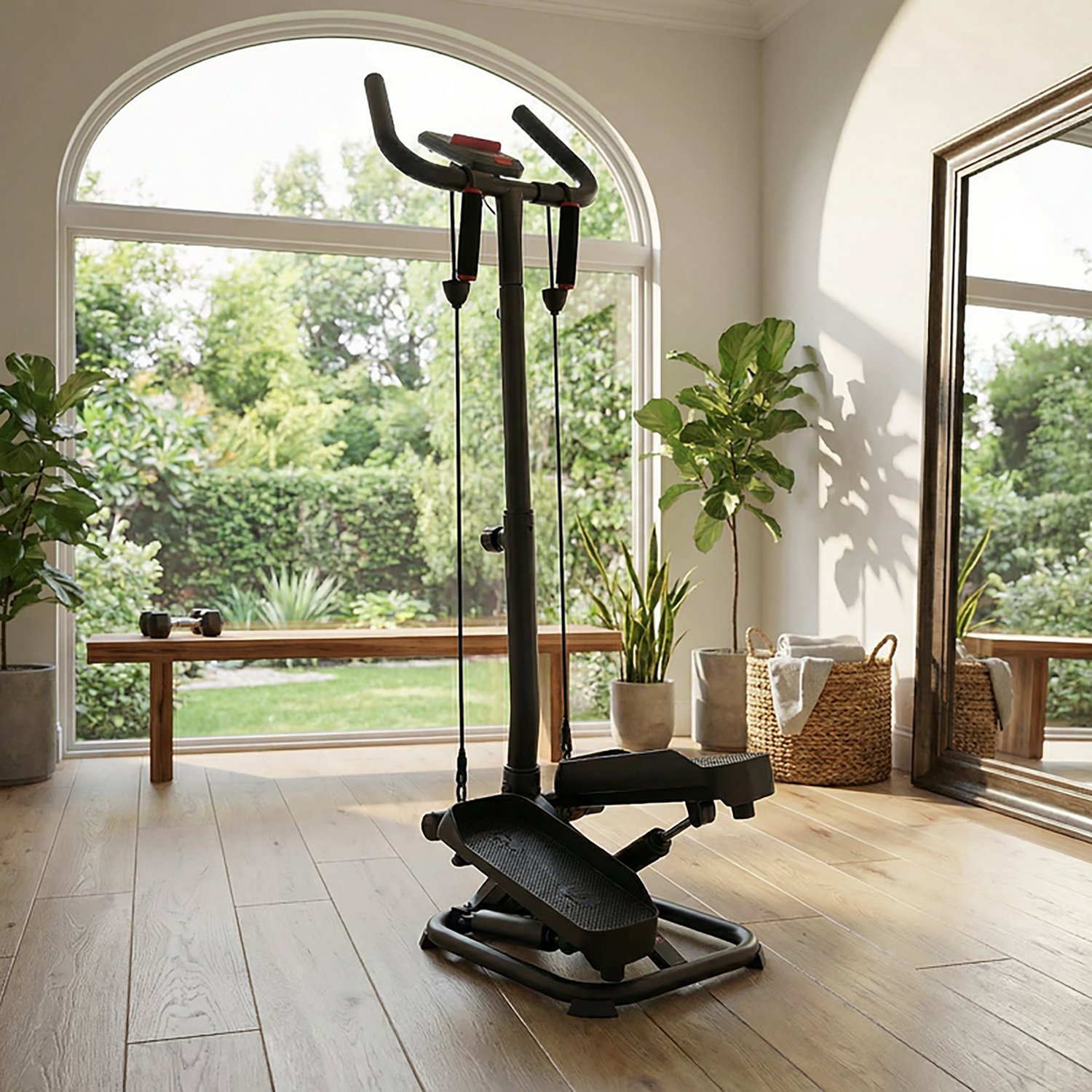 Sunny Health & Fitness Premier Smart Exercise Stepper with Handlebars and Resistance Bands - view number 8