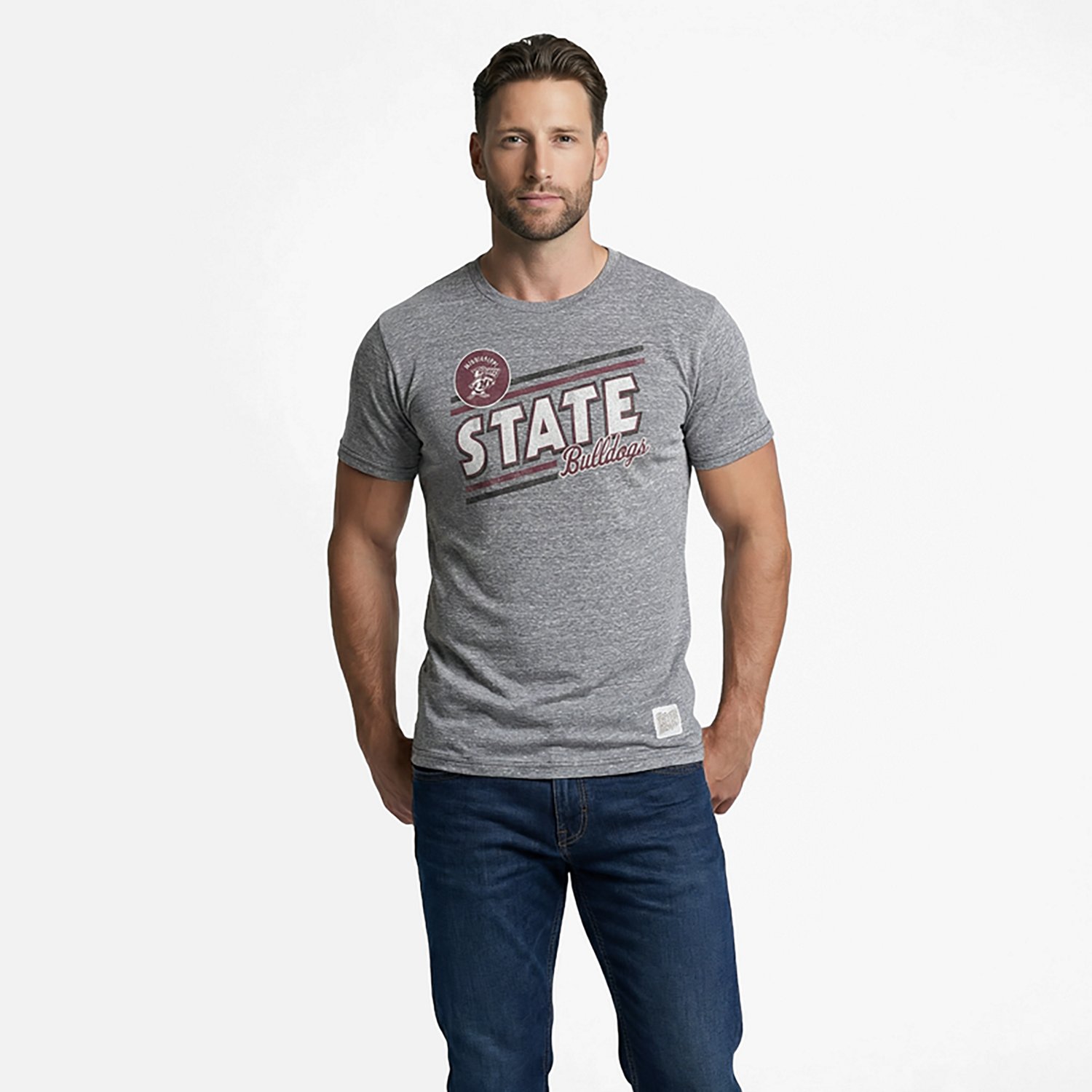 Retro Brand Men’s Mississippi State University Slant Stripe T-shirt - view number 2