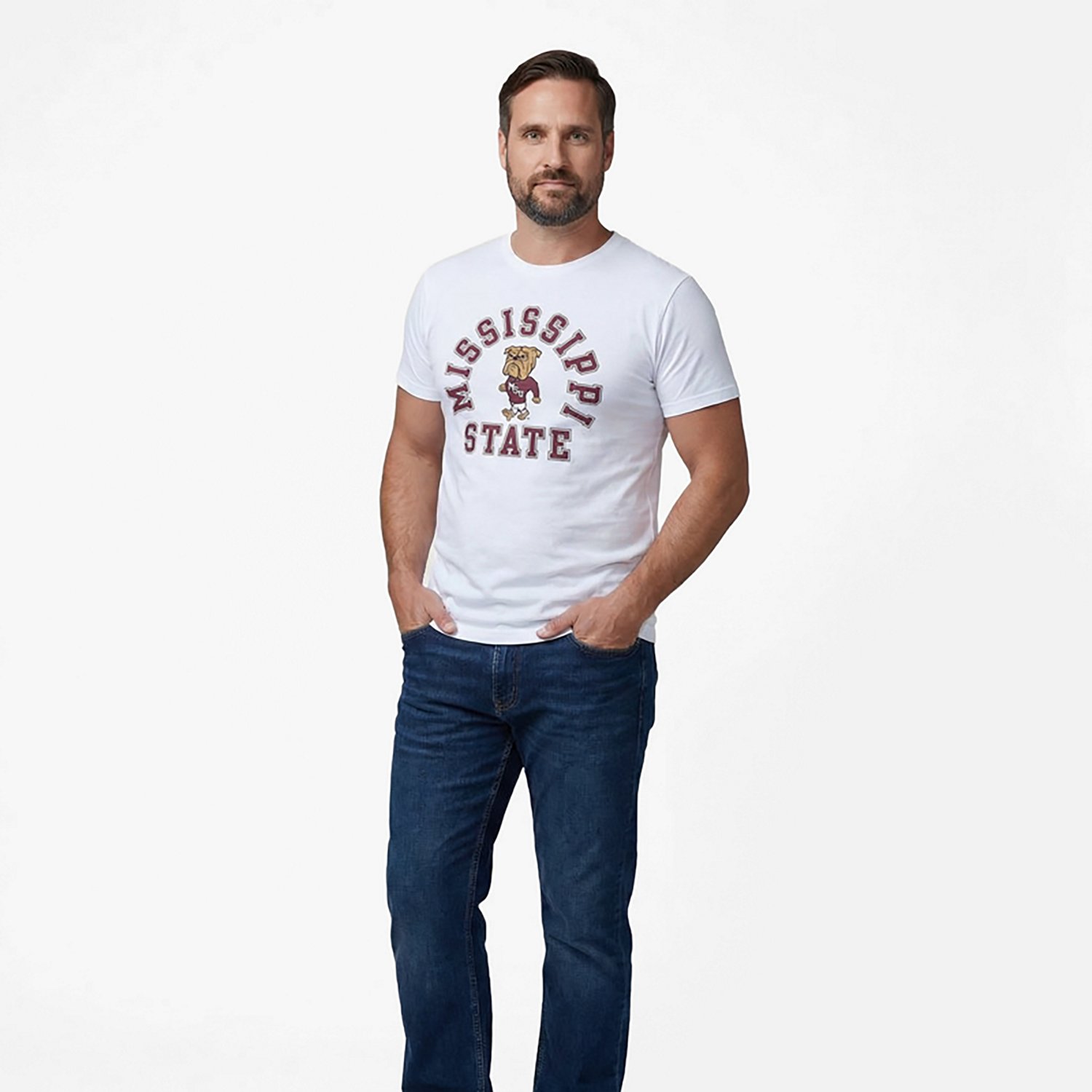 Retro Brand Men’s Mississippi State University Round Vault Mascot T-shirt - view number 2