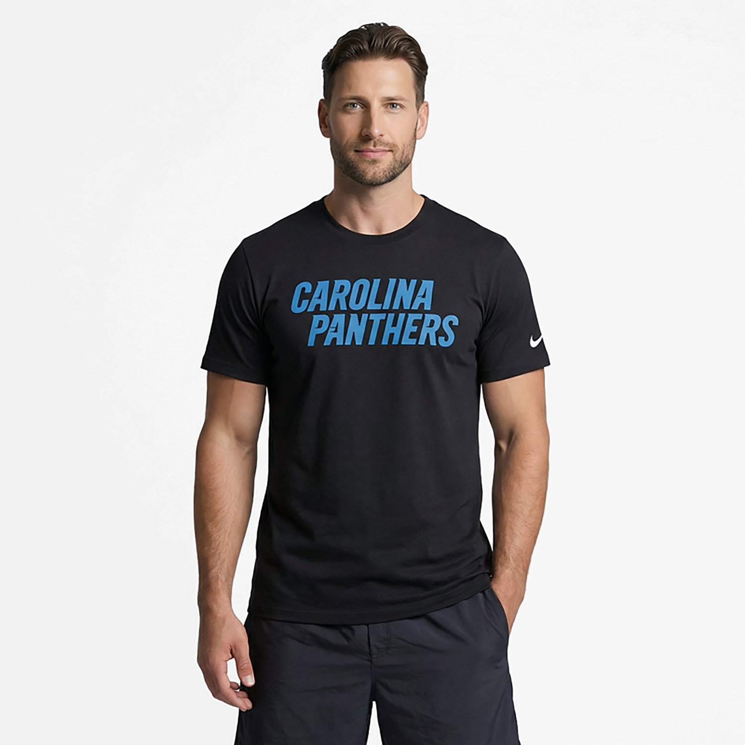 Nike Men's Carolina Panthers Wordmark Essential T-shirt - view number 2
