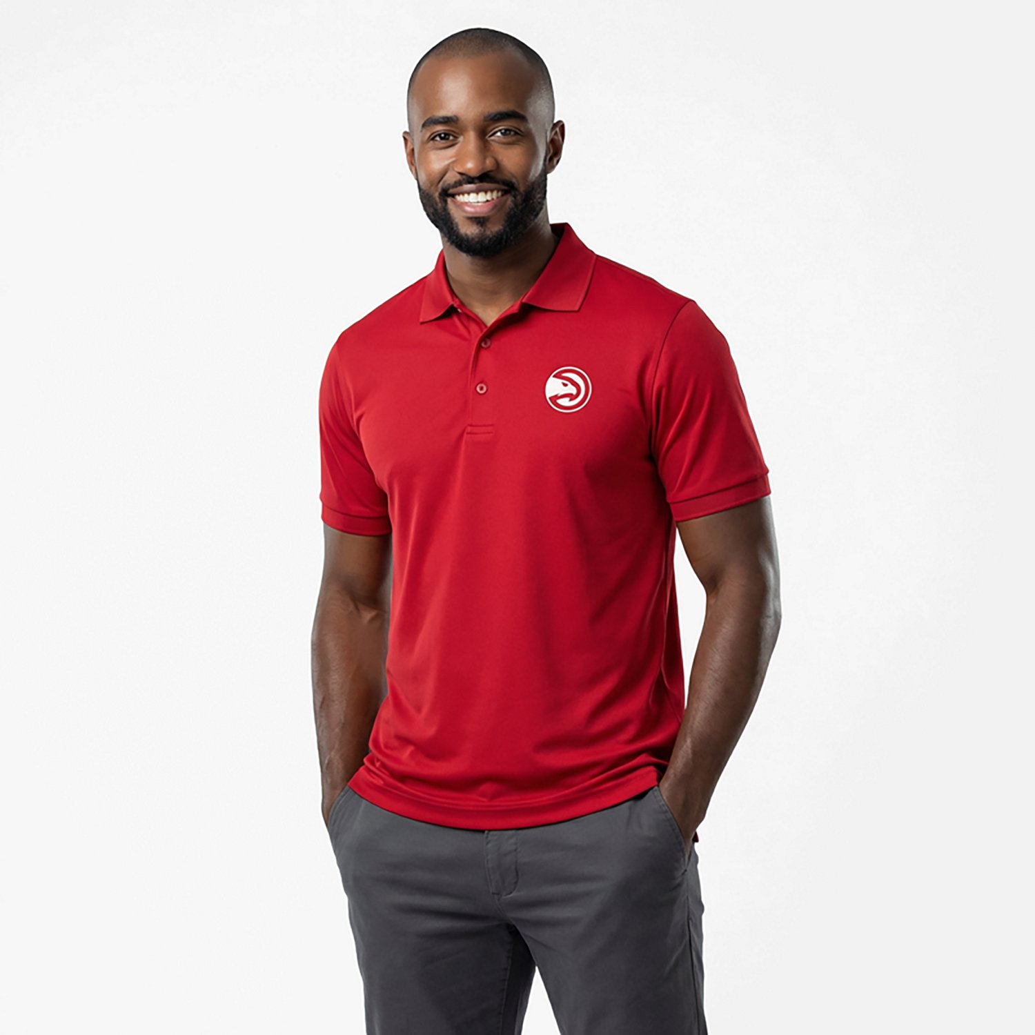 Antigua Men's Atlanta Hawks Legacy Pique Polo Shirt - view number 2