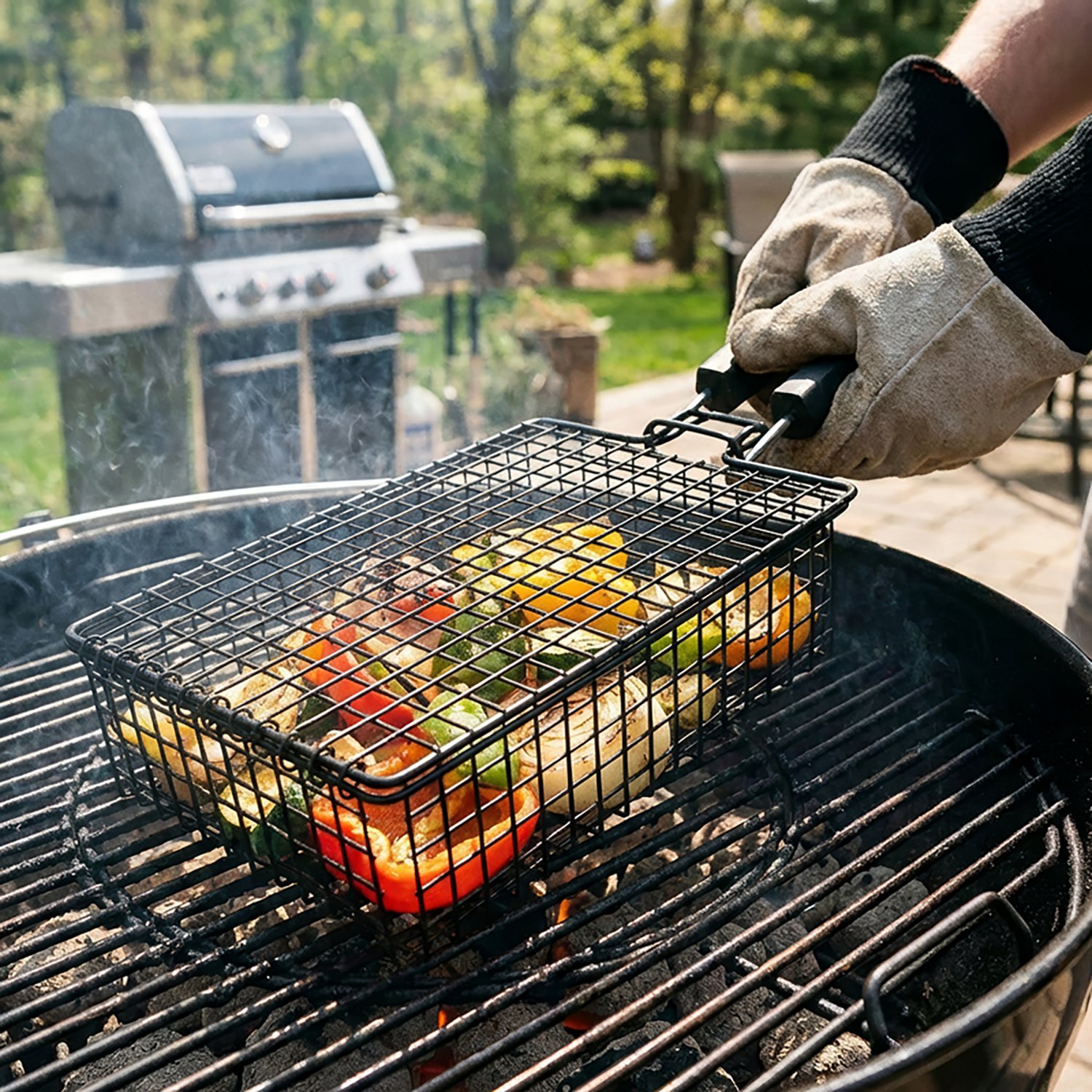 Mr. Bar-B-Q Grill/Flip Basket With Removable Handle - view number 7