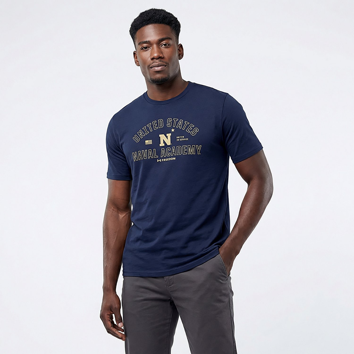 Under Armour Men's Navy Naval Academy Graphic T-shirt - view number 2
