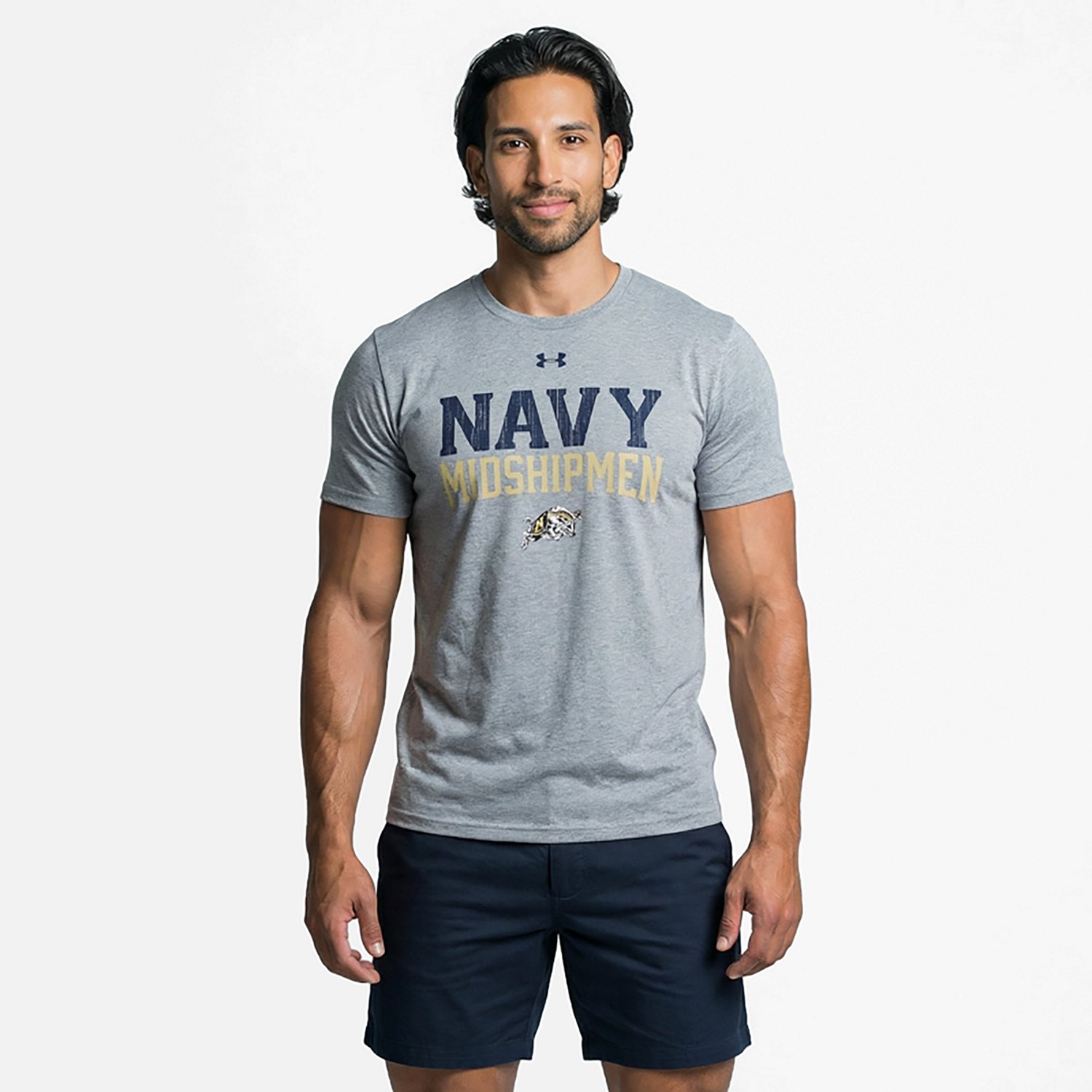 Under Armour Men's Navy Midshipmen Over Mascot Graphic T-shirt - view number 2