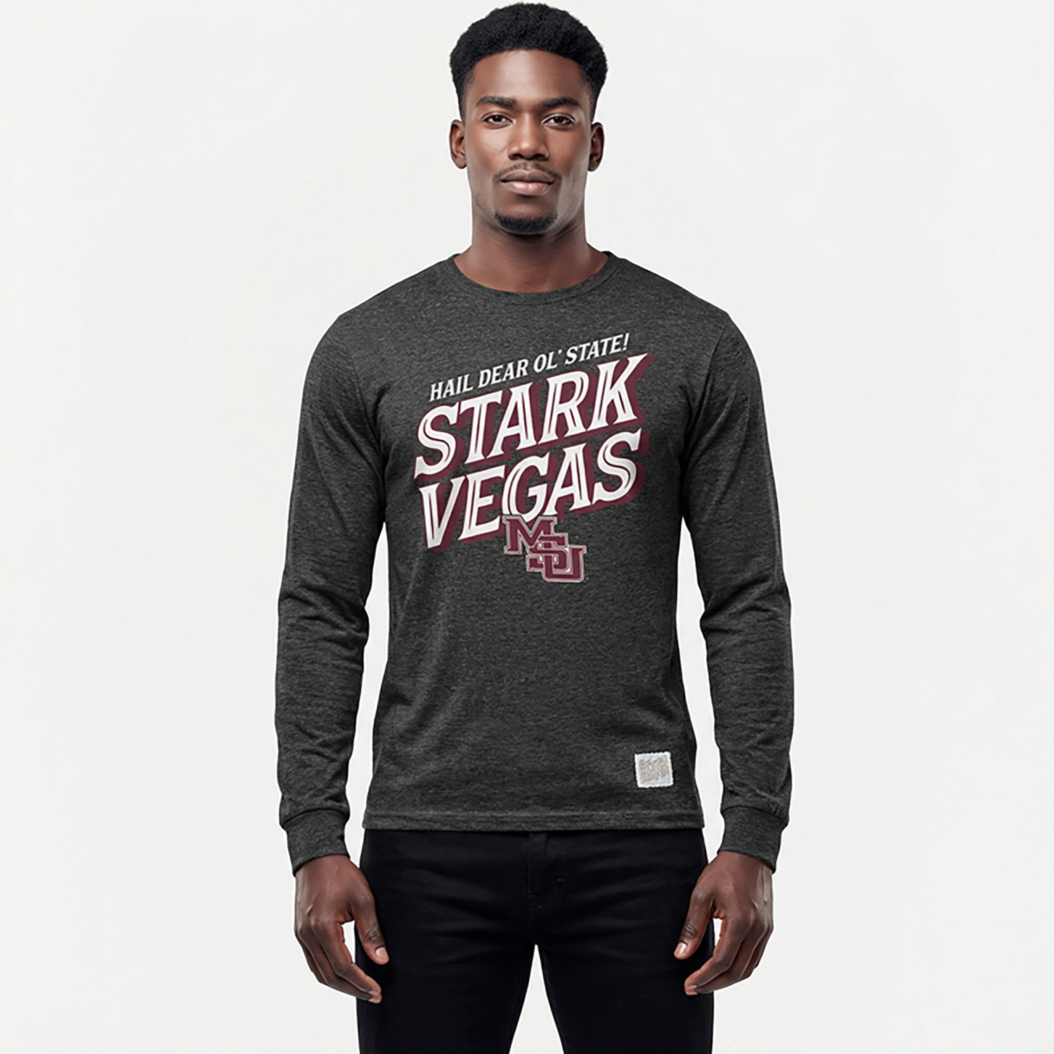 Retro Brand Men's Mississippi State University School Slogan Stark Vegas Long Sleeve Graphic T-shirt - view number 2
