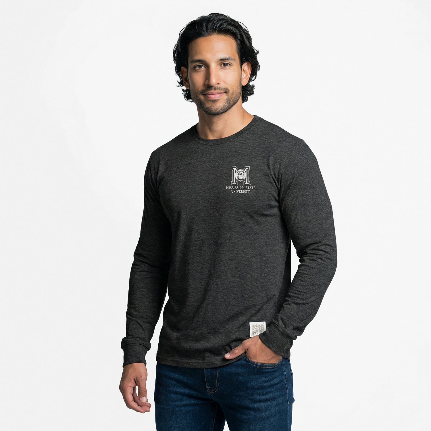 Retro Brand Men's Mississippi State University School Football Slogan DS Long Sleeve Graphic T-shirt - view number 2
