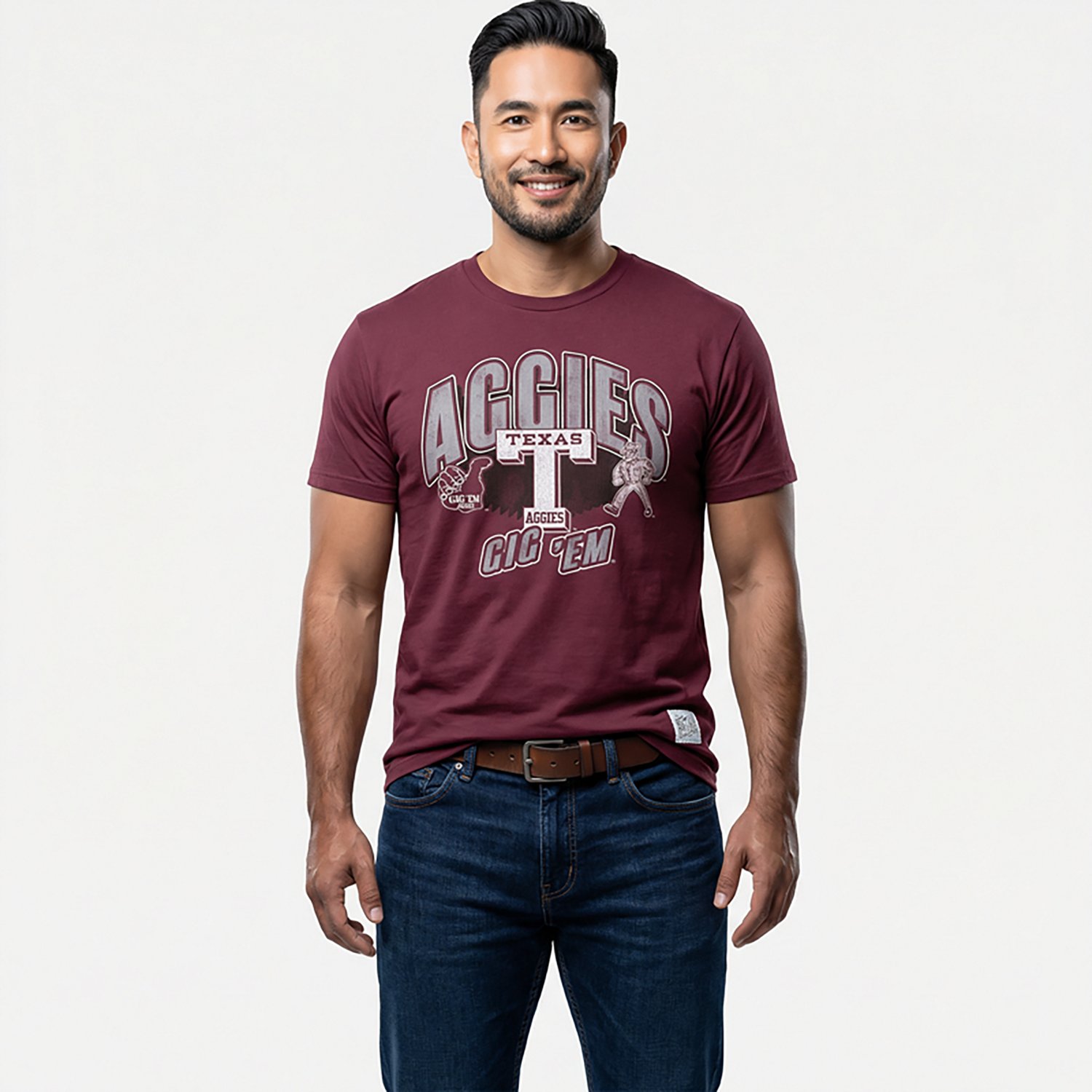Retro Brand Men's Texas A&M University School Arch Over Primary Logo Graphic T-shirt - view number 2