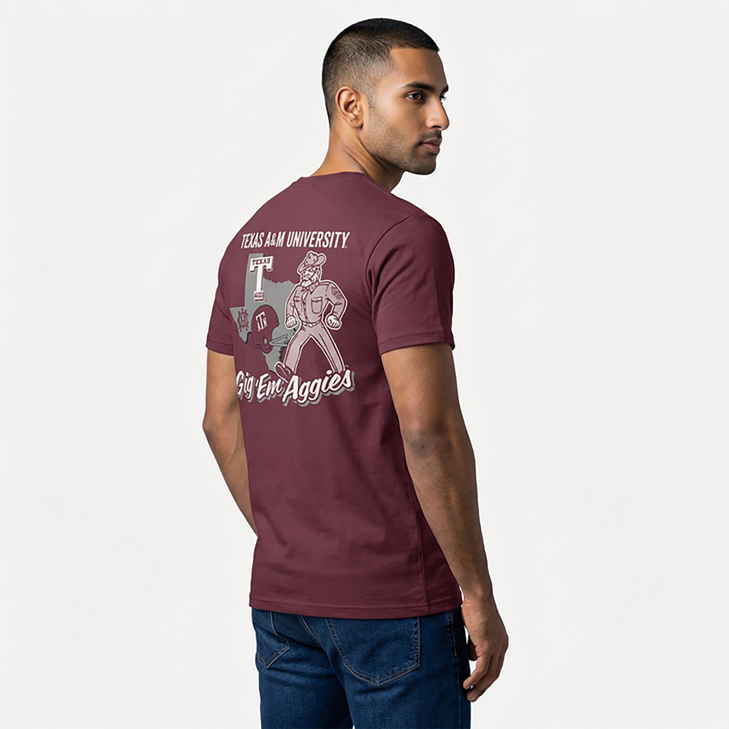 Retro Brand Men's Texas A&M University School State Mascot DS Graphic T-shirt - view number 2