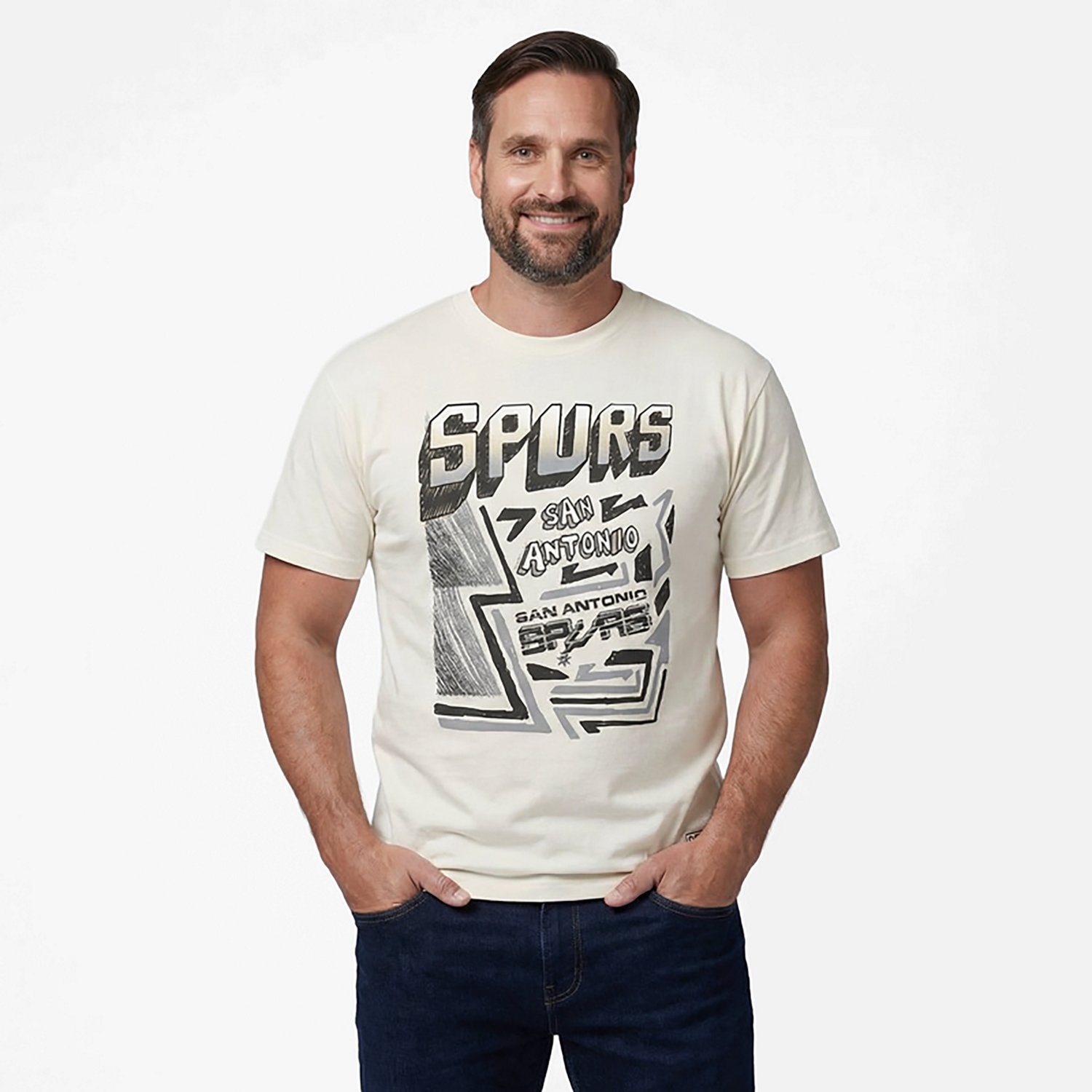 Mitchell & Ness Men's San Antonio Spurs Sidewalk Sketch Graphic T-shirt - view number 2