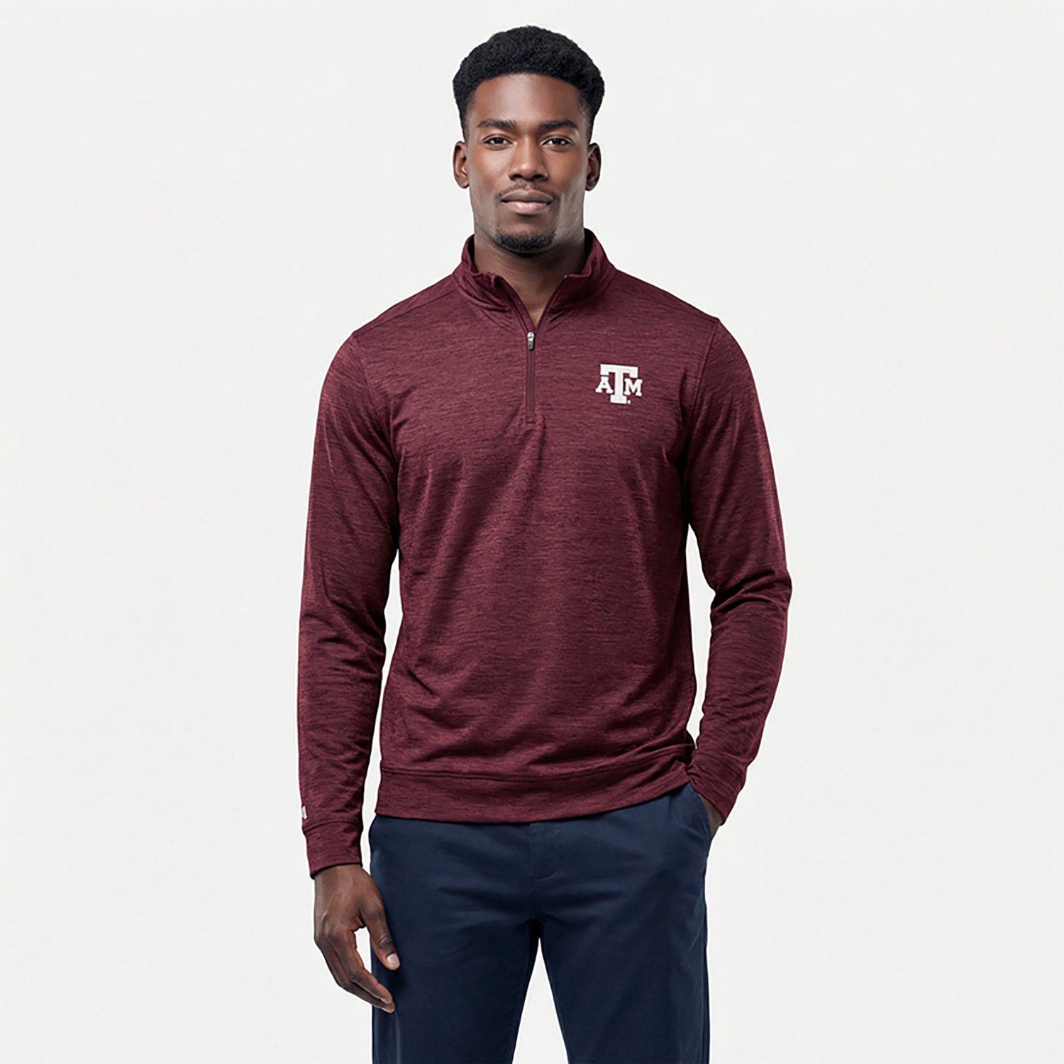 Antigua Men's Texas A&M University Primary Logo Bright 1/4-Zip Top - view number 2