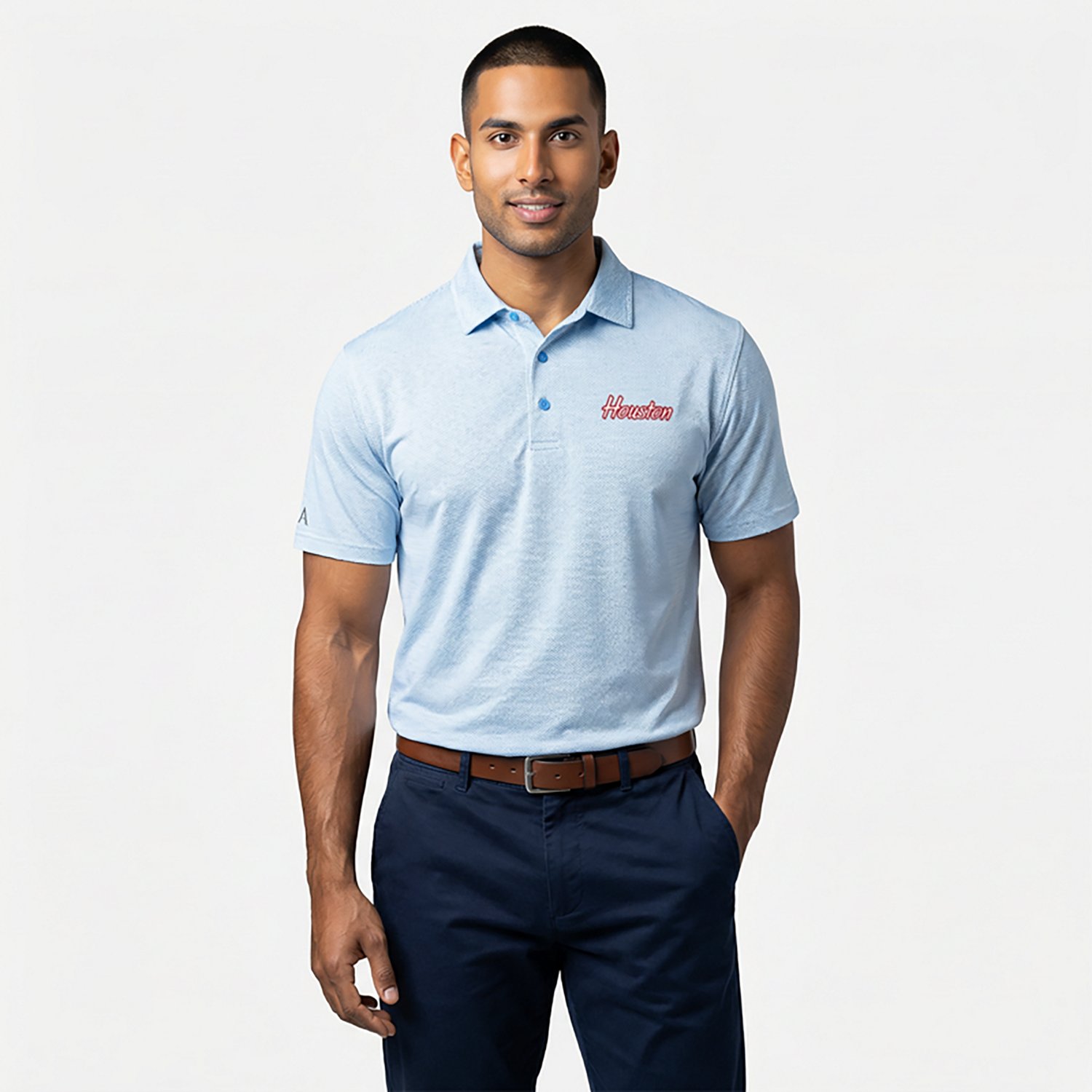 Antigua Men's Houston Cougars School Script Pave Polo Shirt - view number 2