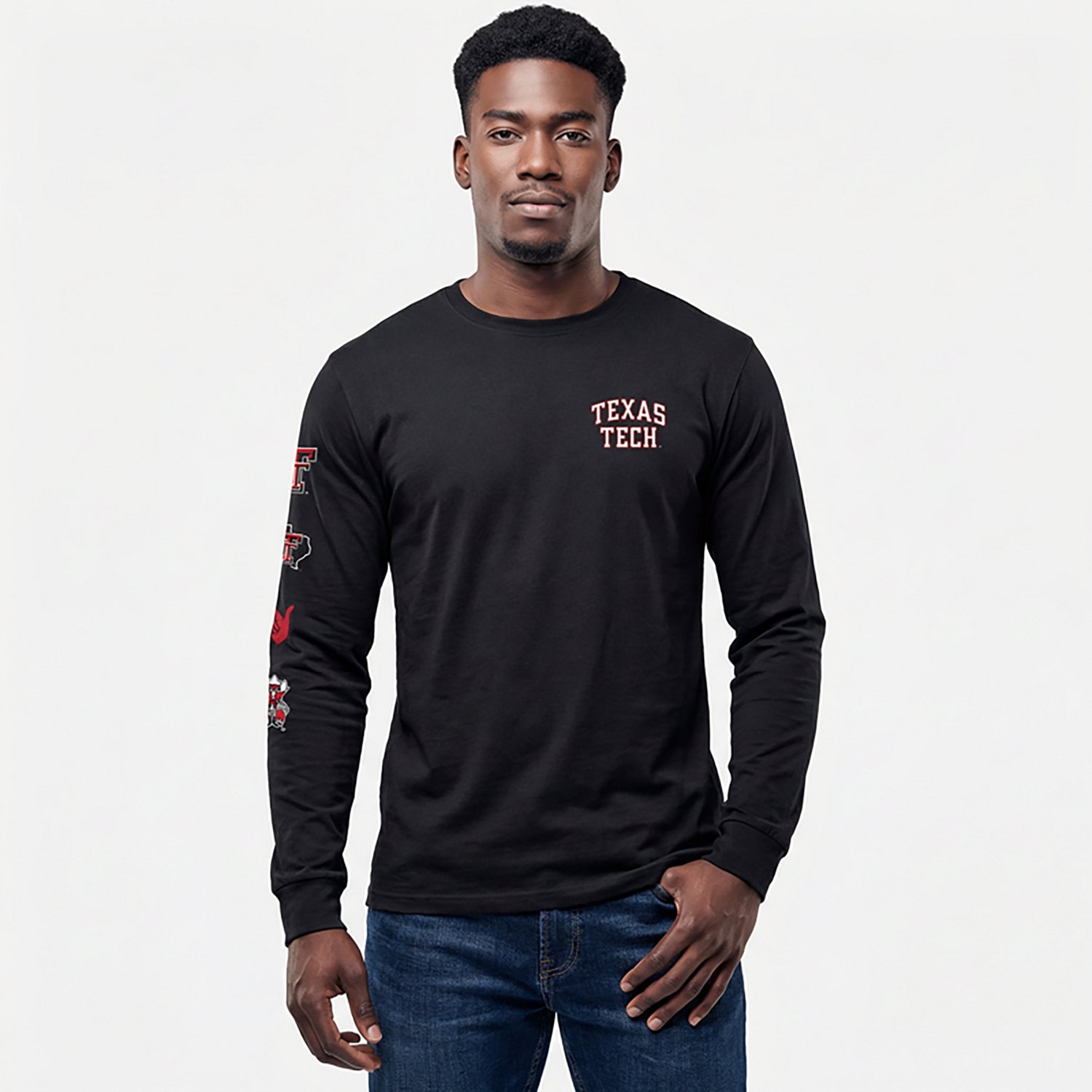 The Victory Men's Texas Tech University Small Logo Sleeve 2 Hit Long Sleeve Graphic T-shirt - view number 2