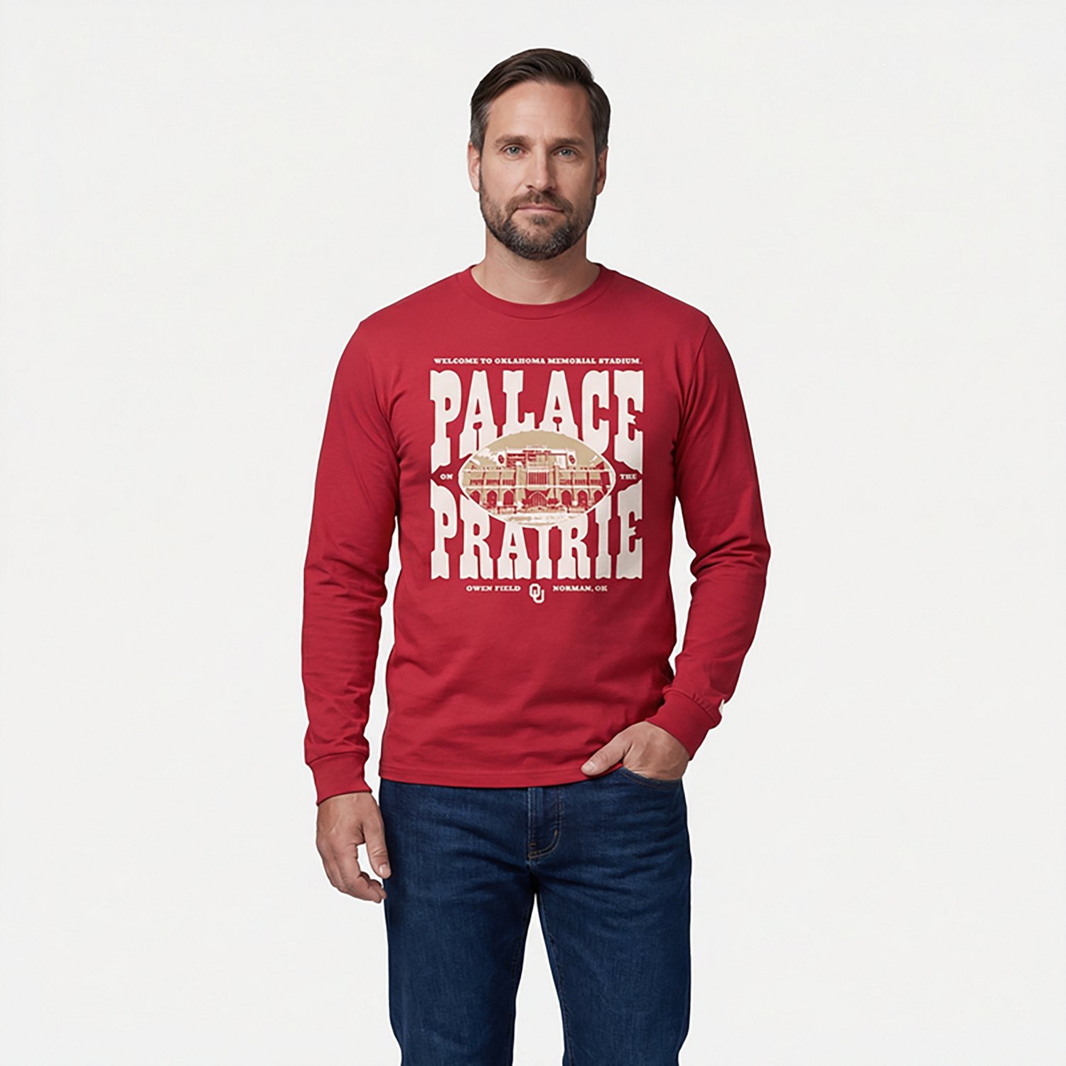 Homefield Men's Oklahoma Sooners Palace on the Prairie Long Sleeve T-shirt - view number 2