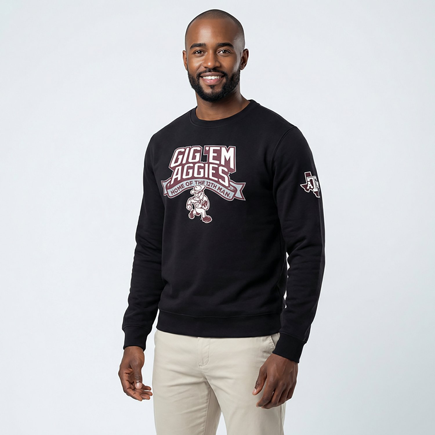 The Victory Men’s Texas A&M University Home of The 12th Man 2-Hit Crew Sweatshirt - view number 2