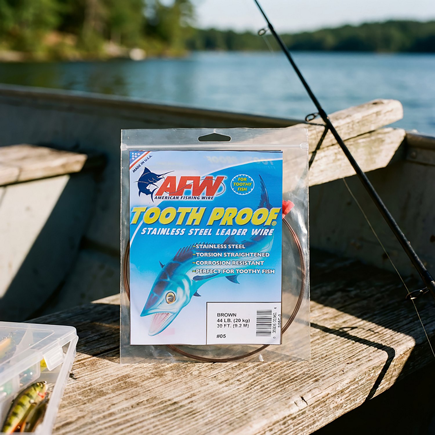 American Fishing Wire Tooth Proof 44 lbs - 30 ft Single-Strand Leader Wire                                                       - view number 2