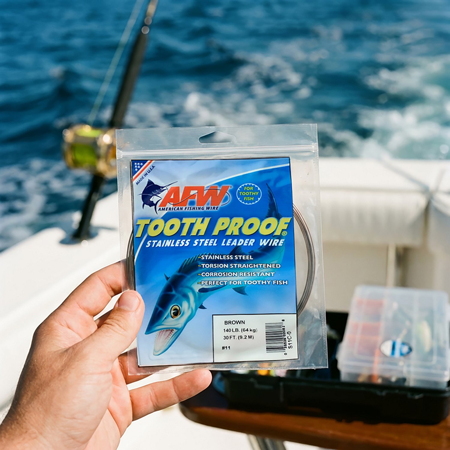 American Fishing Wire Tooth Proof 58 lbs - 30 ft Single-Strand Leader Wire                                                       - view number 2